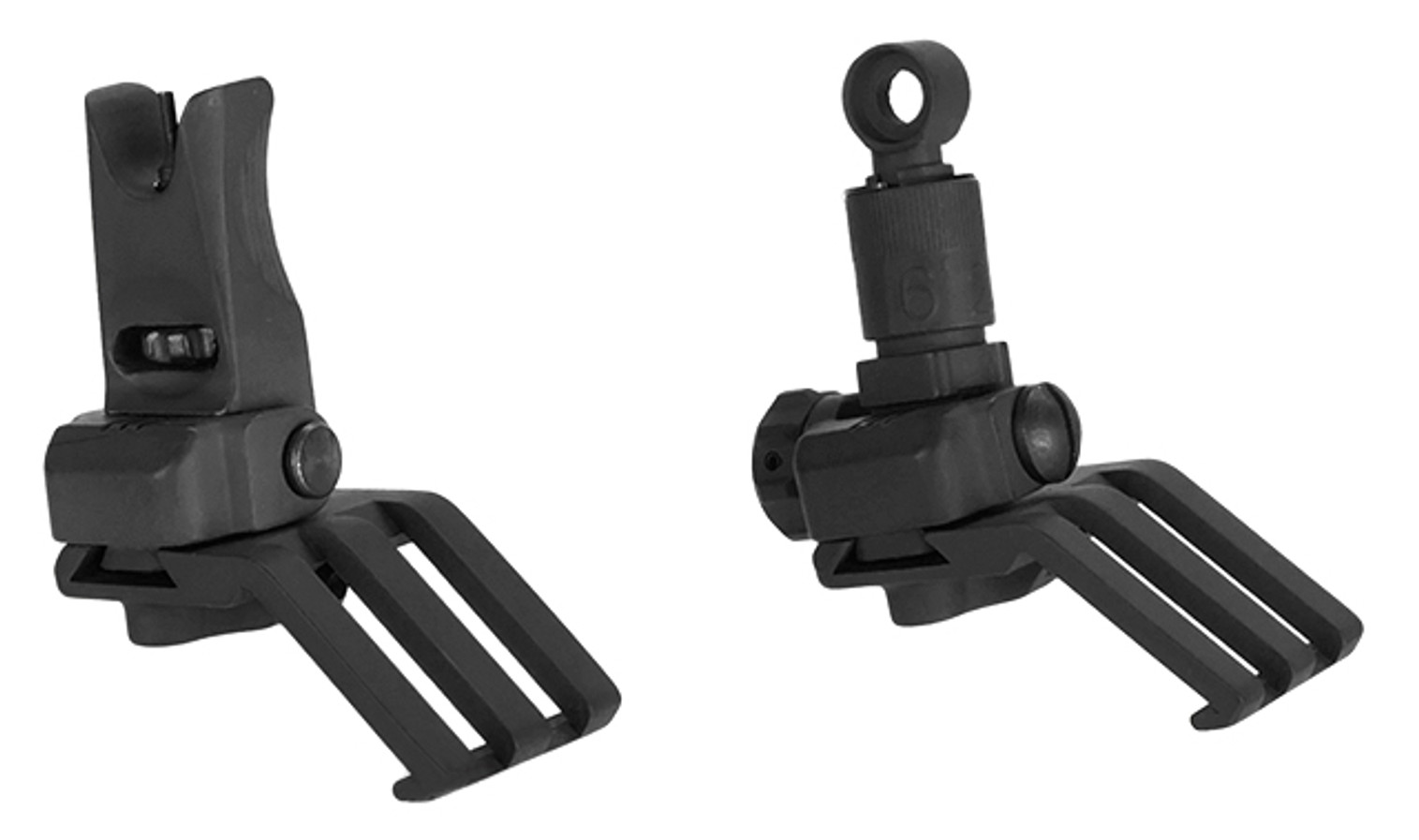 Matrix One O'Clock Off-Set Flip-Up Iron Sights for Weaver  Picatinny  20mm Rails - Black