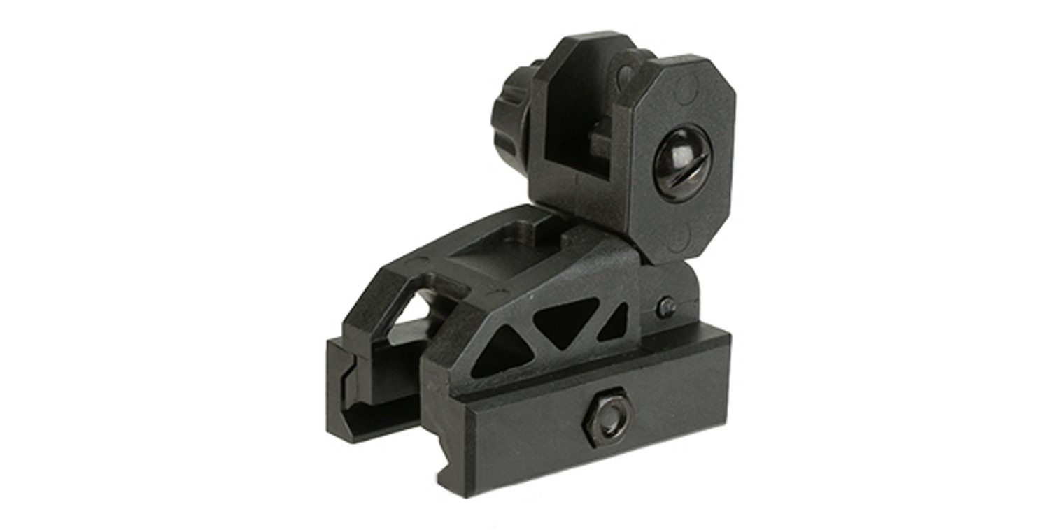 Valken Airsoft Polymer Folding Rear Back-Up Sight - Black