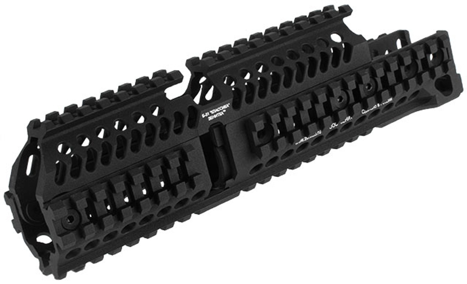 Asura Dynamics CNC Aluminum Full Length Tactical Quad Rail for AK AEG / GBB Rifles - Black