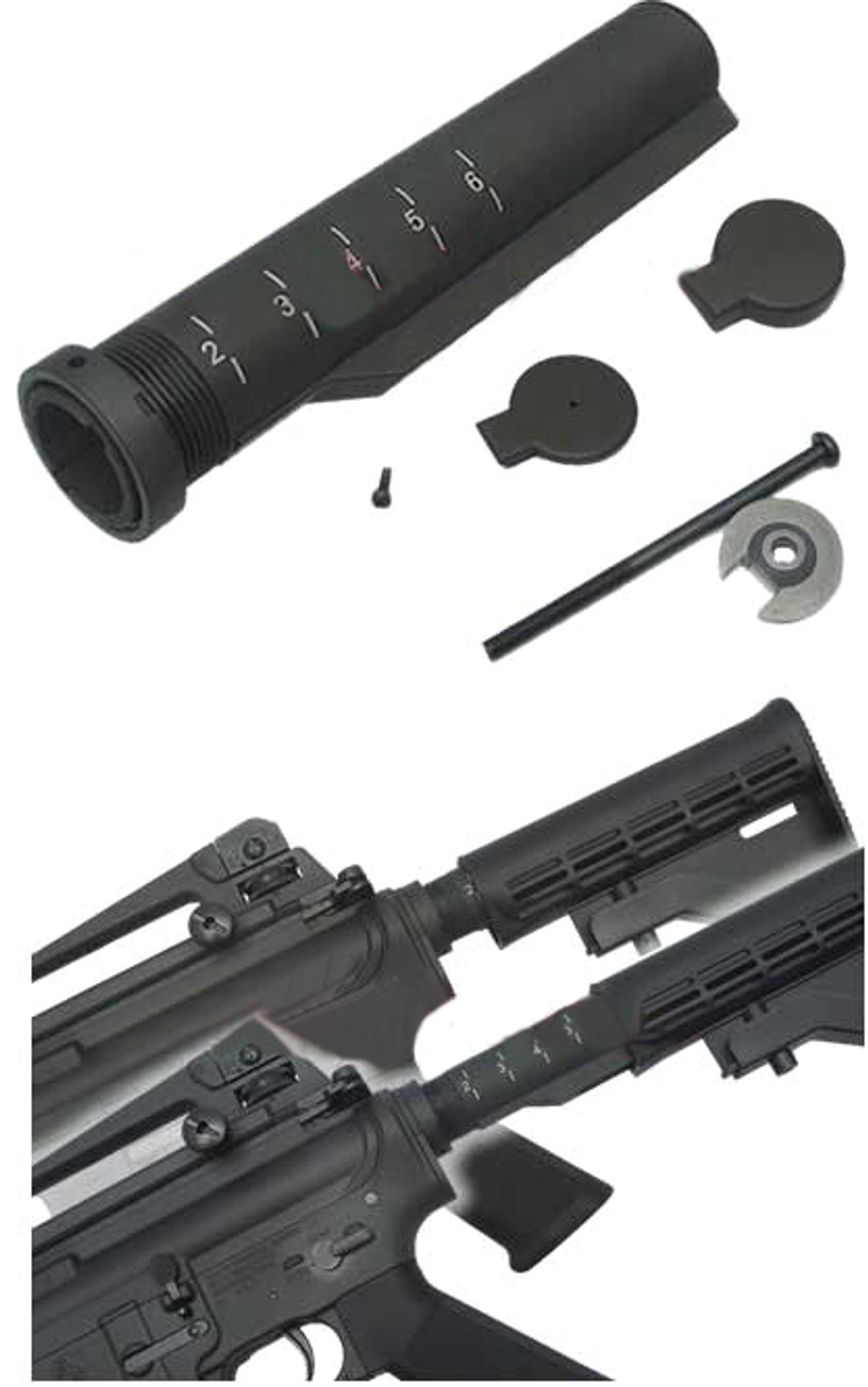 King Arms M4/M16 Buffer Tube w/ Marking for Retractable Stocks.