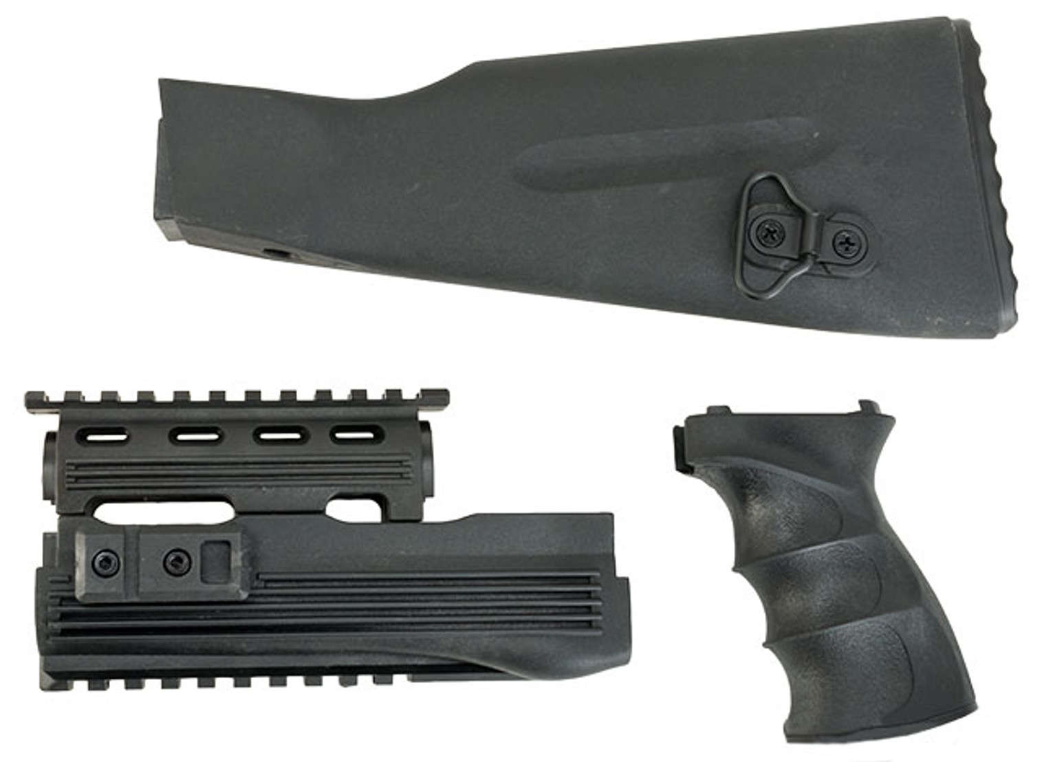 Matrix Synthetic Furniture Kit for AK Series Airsoft AEGs with Railed Handguard - Black