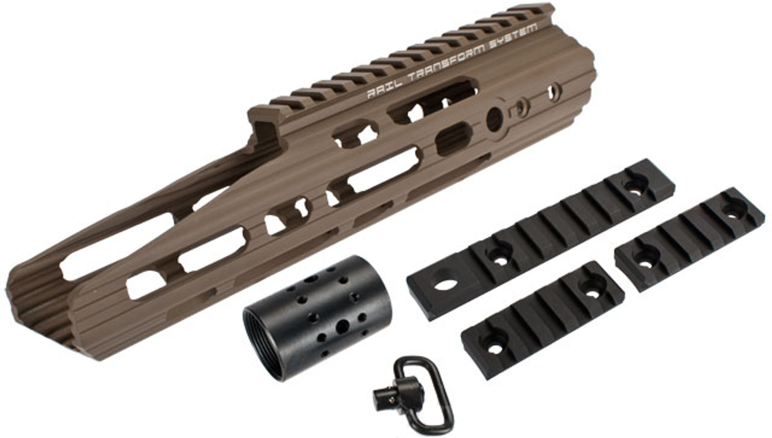 APS 10" Guardian RIS Handguard Set for M4 / M16 Series Airsoft AEG Rifles - Dark Earth