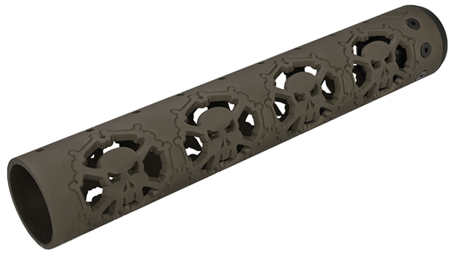 Unique ARs CNC Machined "Skulls" Handguard for AR15 Pattern Rifles (Color: Flat Dark Earth / 12" / Rail Only)