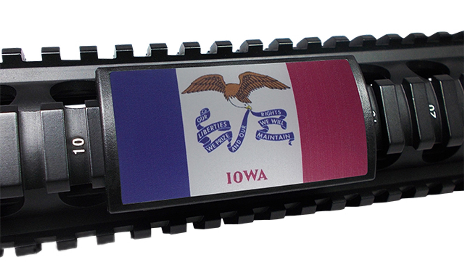 Custom Gun Rails (CGR) Large Aluminum Rail Cover - Iowa State Flag