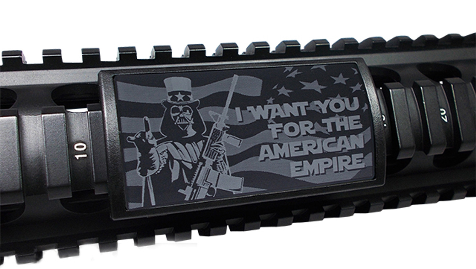 Custom Gun Rails (CGR) Large Laser Engraved Aluminum Rail Cover - Uncle Darth, I Want You