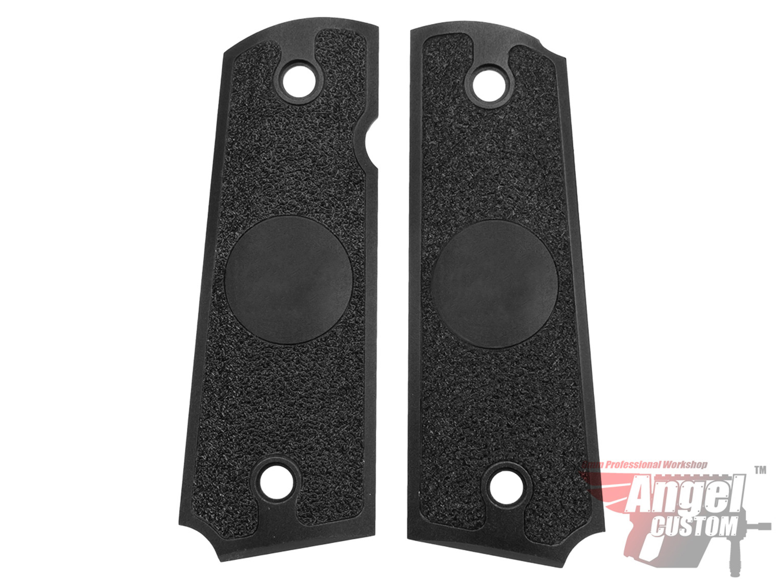 Angel Custom CNC Machined Tac-Glove Grips for Tokyo Marui/KWA/Western Arms 1911 Series Airsoft Pistols - Black