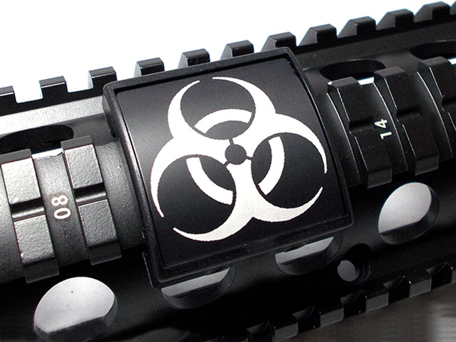 Custom Gun Rails (CGR) Small Laser Engraved Aluminum Rail Cover - BIOHAZARD