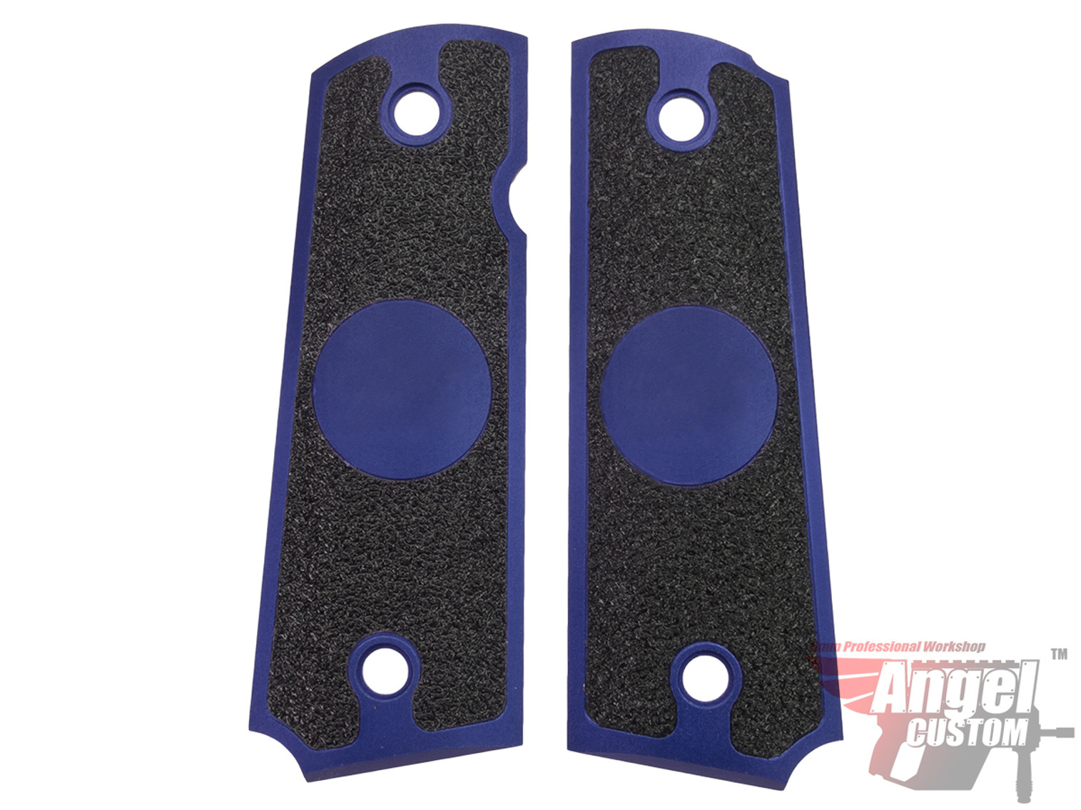 Angel Custom CNC Machined Tac-Glove Grips for Tokyo Marui/KWA/Western Arms 1911 Series Airsoft Pistols - Navy Blue