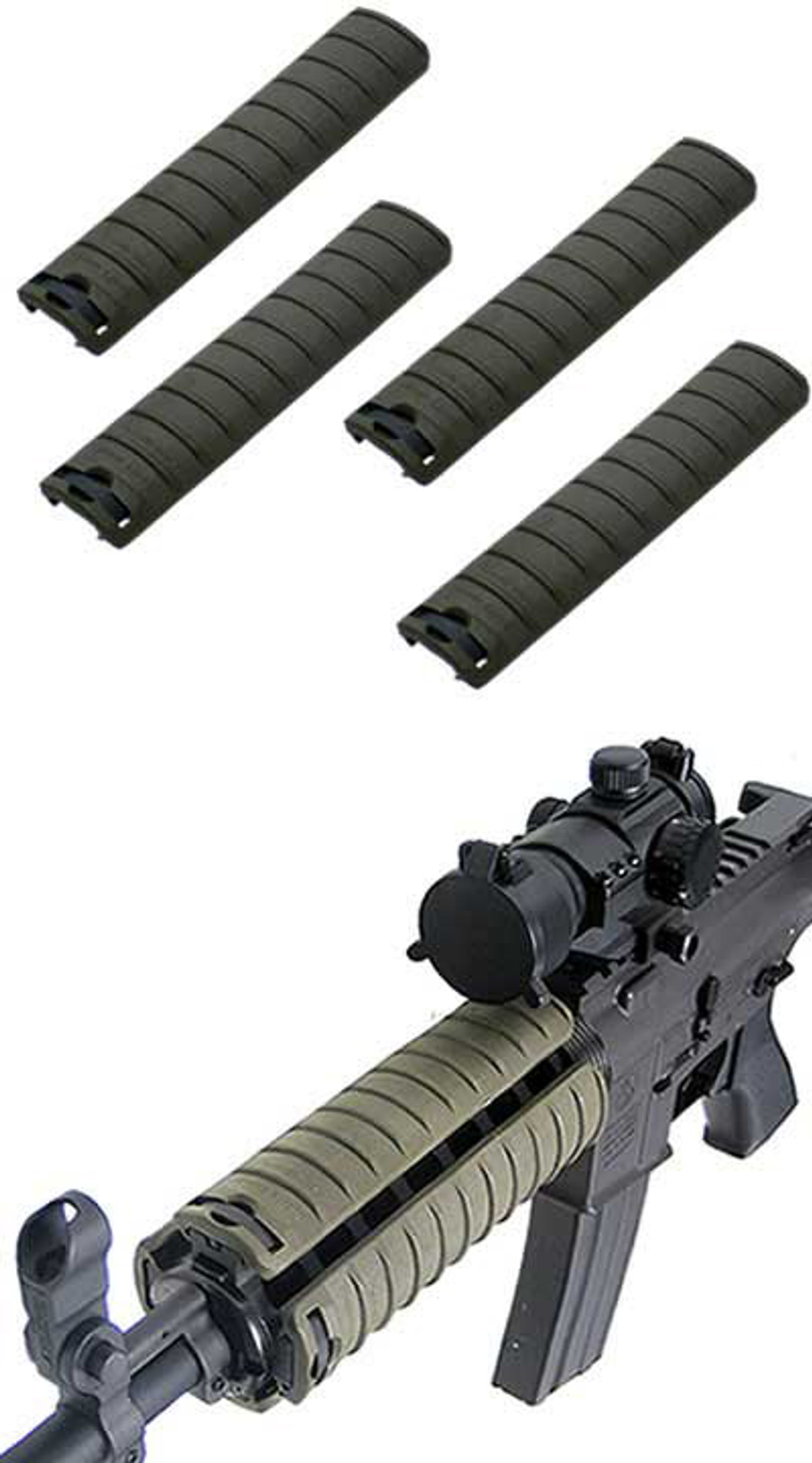 Special Force Tactical Hand Guard Rail Cover Pancel Set for Airsoft - Set of 4 (OD Green)