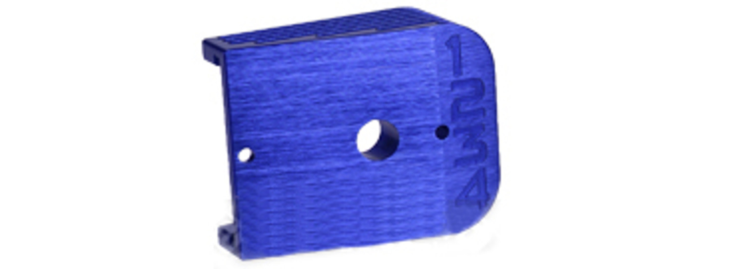 UAC Aluminum Magazine Base for 5.1 Hi-Capa Series Airsoft GBB Pistol Magazines - Type C / Blue