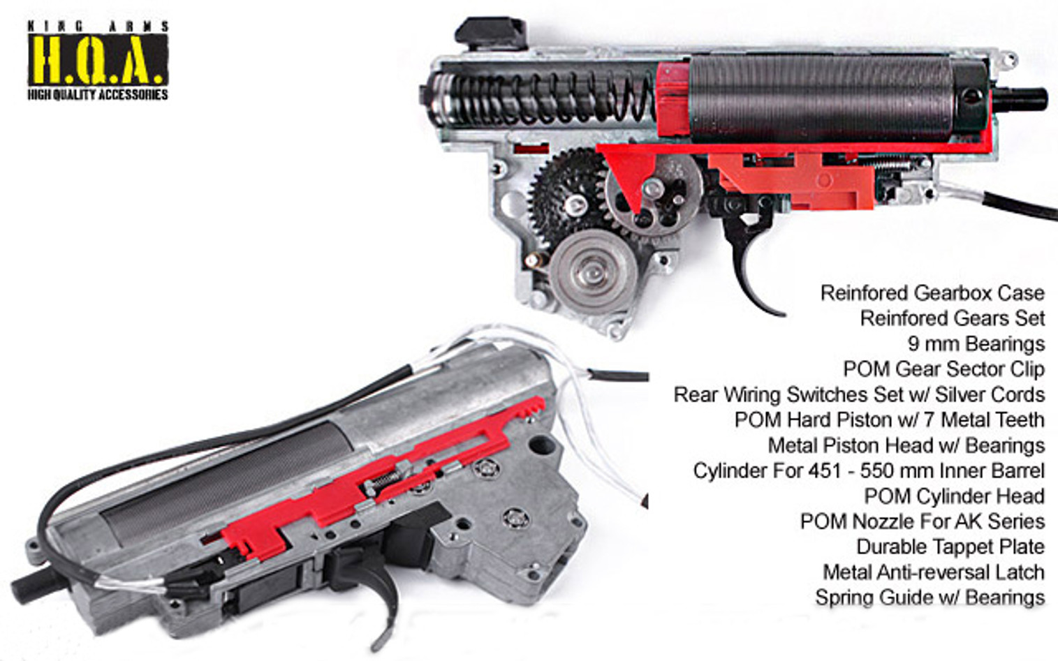 King Arms Ver.3 9mm Bearing Reinforced Complete Airsoft AK Gearbox (M135 - 400~500 FPS)