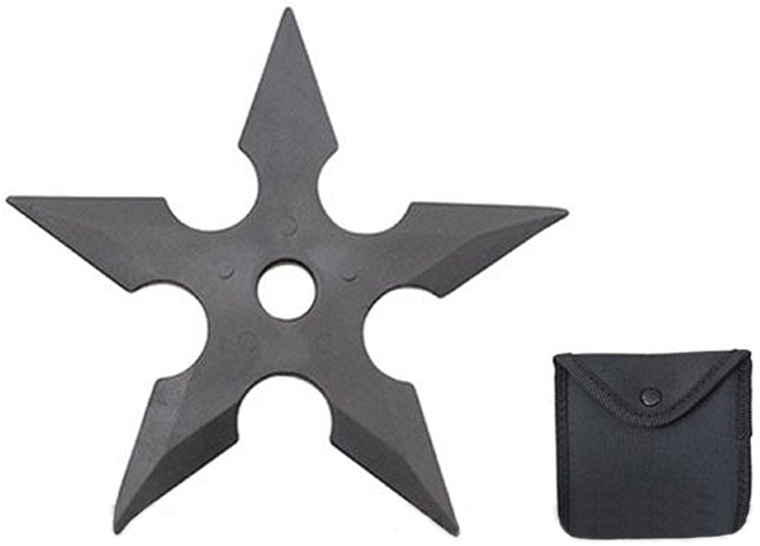 Hero's Edge 5 Point Rubber Throwing Star with Pouch