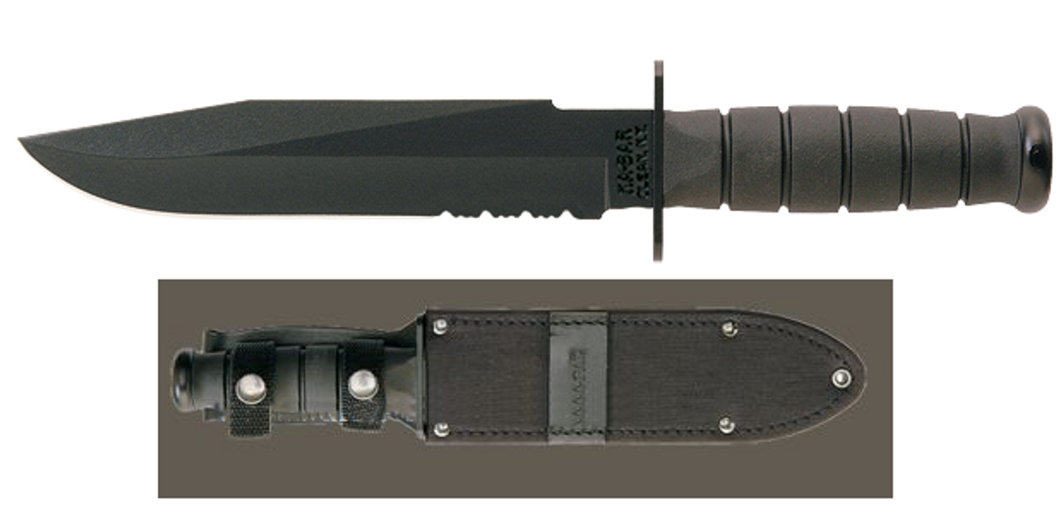 Ka-Bar 1271 Fighter Knife with Leather/Cordura Sheath