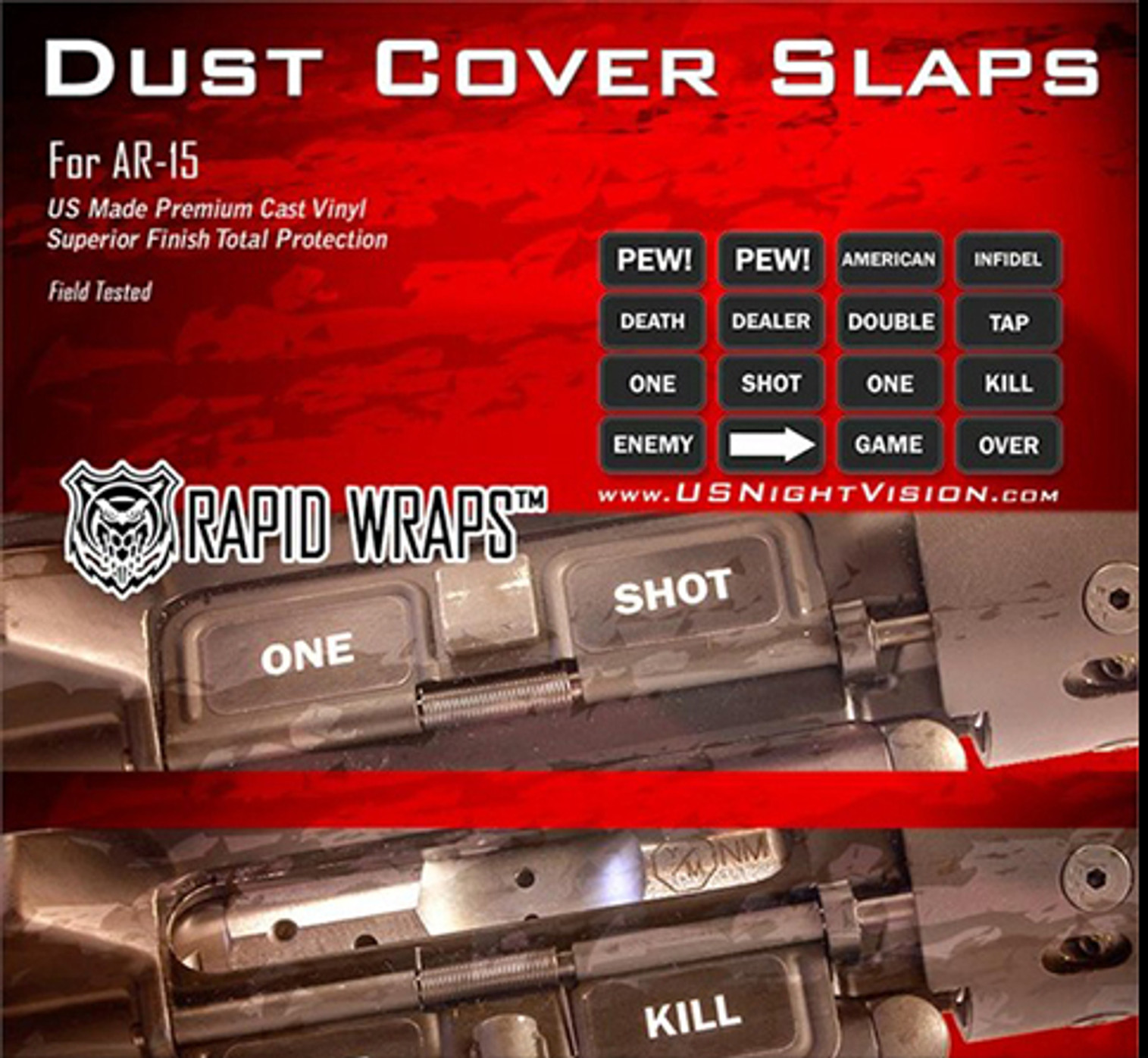 US NightVision Rapid Wraps™ Dust Cover Slaps - AR-15 Standard Edition