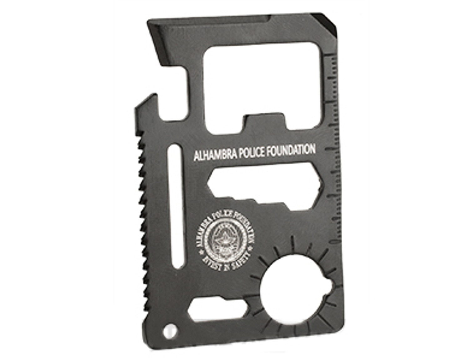 Alhambra Police Foundation Steel Black CNC Credit Card Sized Multi-Tool