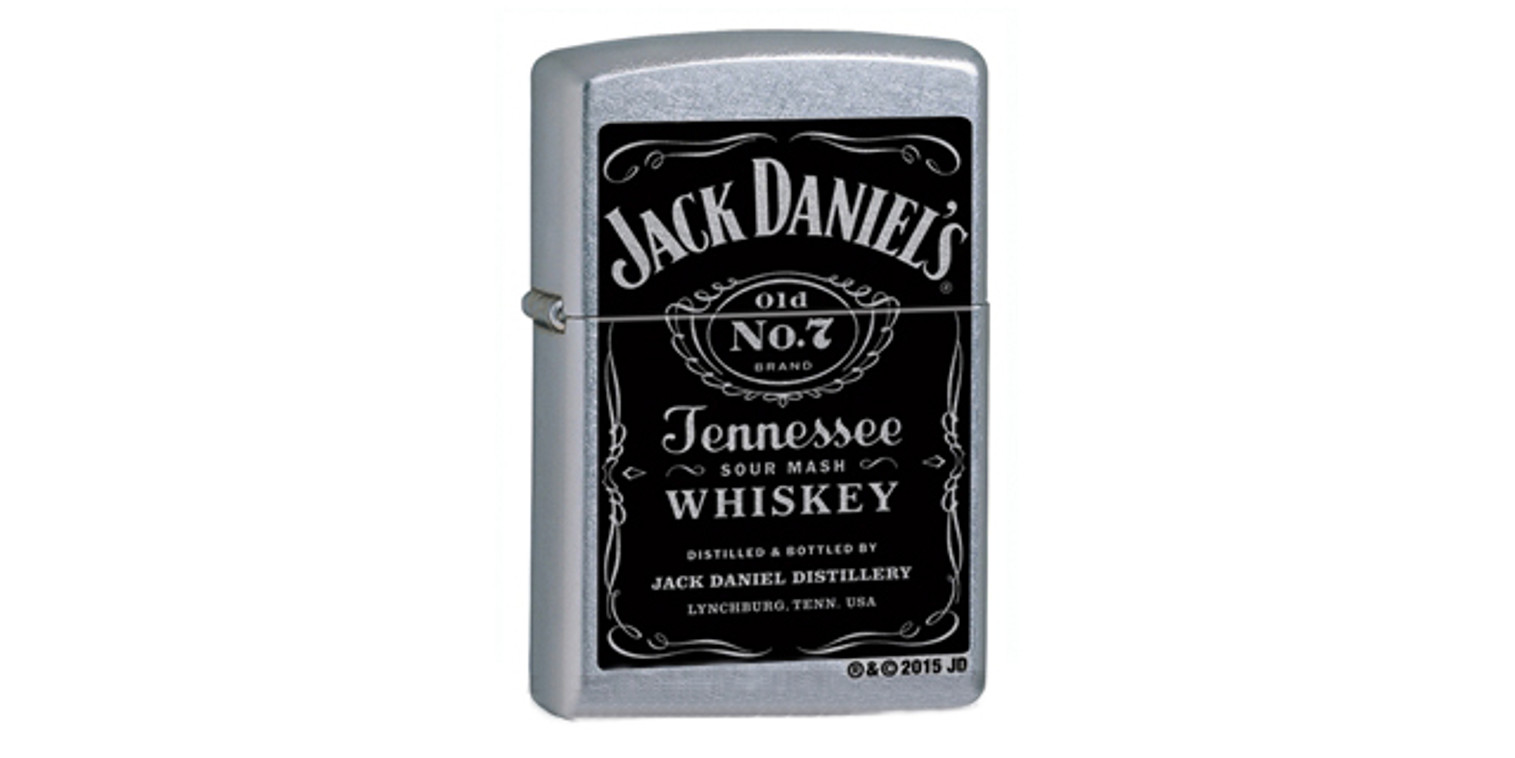 Zippo Classic Lighter Jack Daniels Label Brushed Chrome