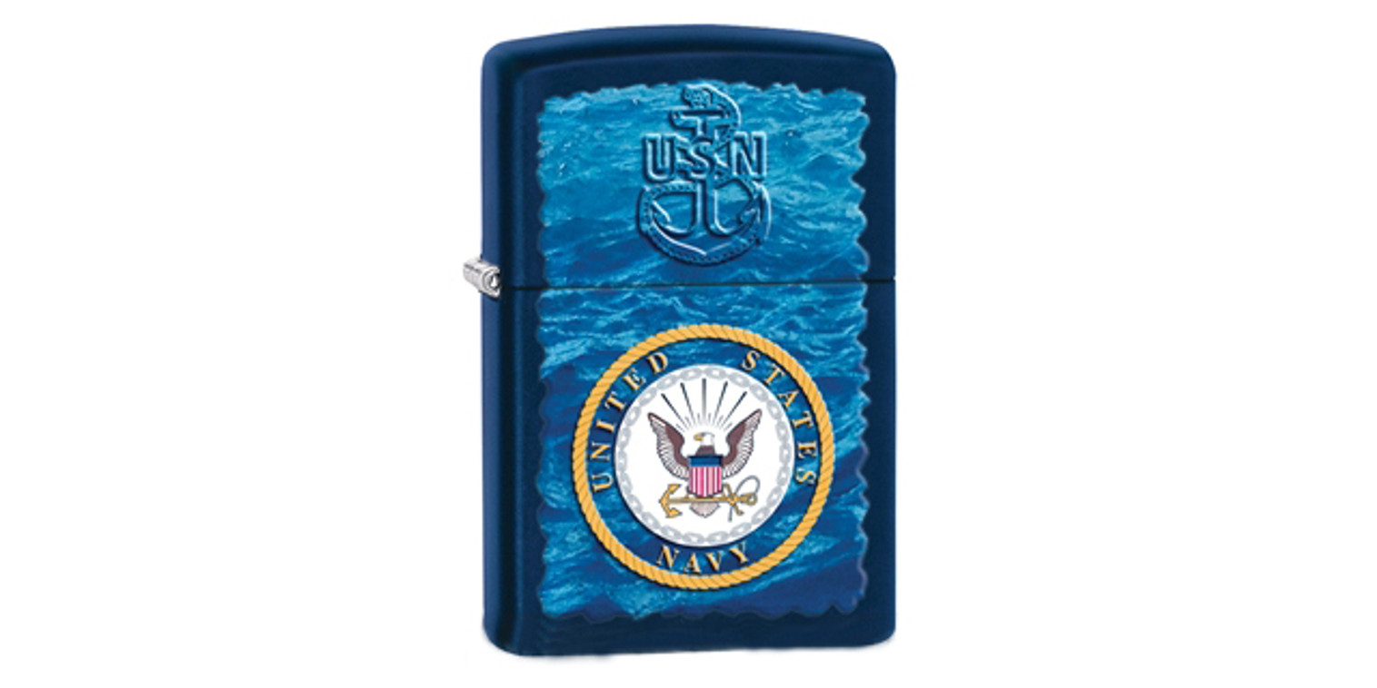 Zippo Classic Lighter - U.S. Navy (Matte Navy Blue)