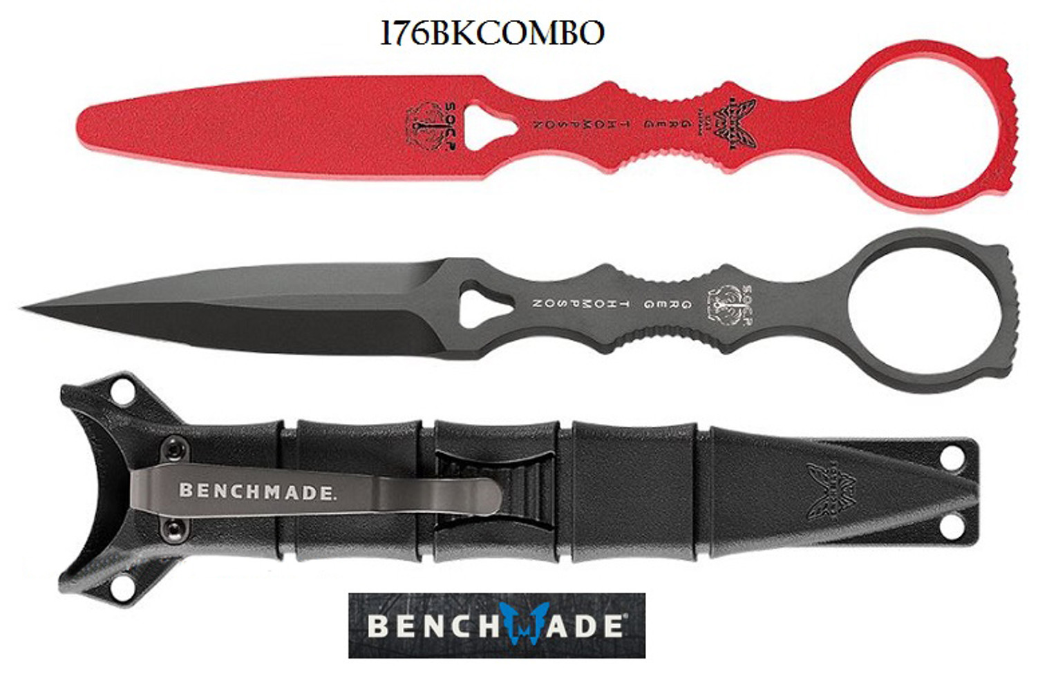 Benchmade 176BK  SOCP Fixed Blade & Trainer Combo - Black Sheath