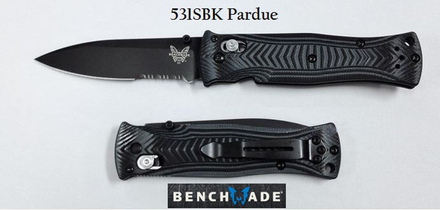 Benchmade  531SBK  Pardue Black/ Grey G-10 - Black Serrated