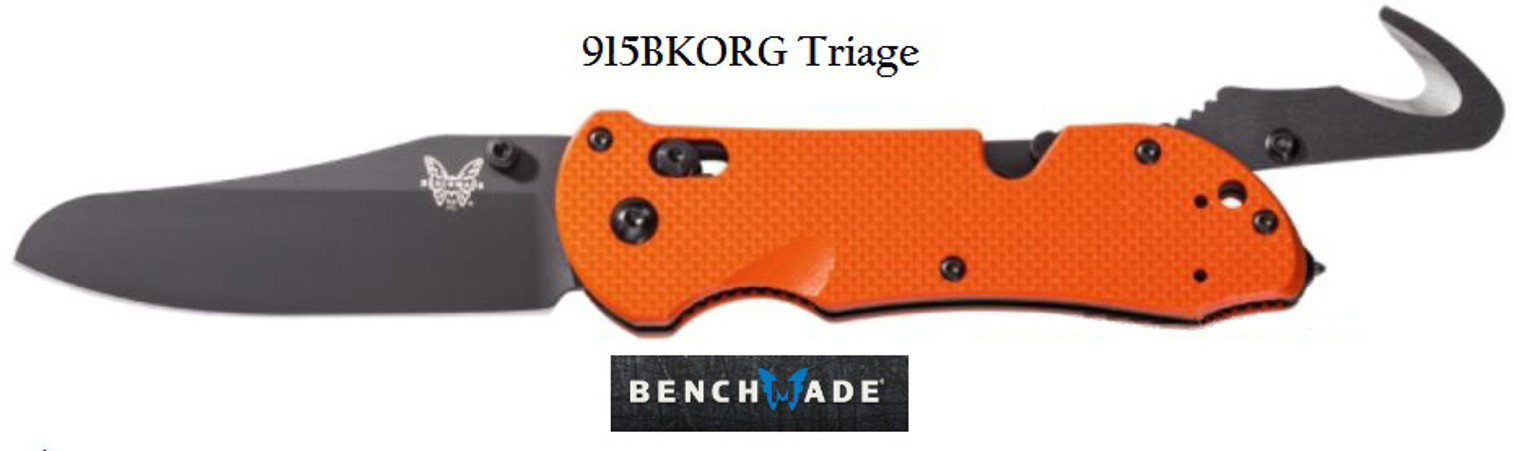 Benchmade 915BKORG Triage Orange, Black Blade