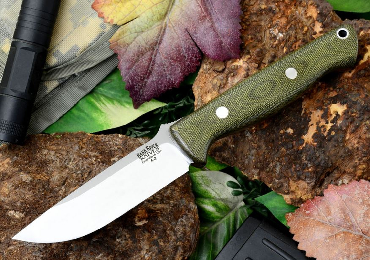 Bark River 013MGC Gunny S35VN - Green Micarta