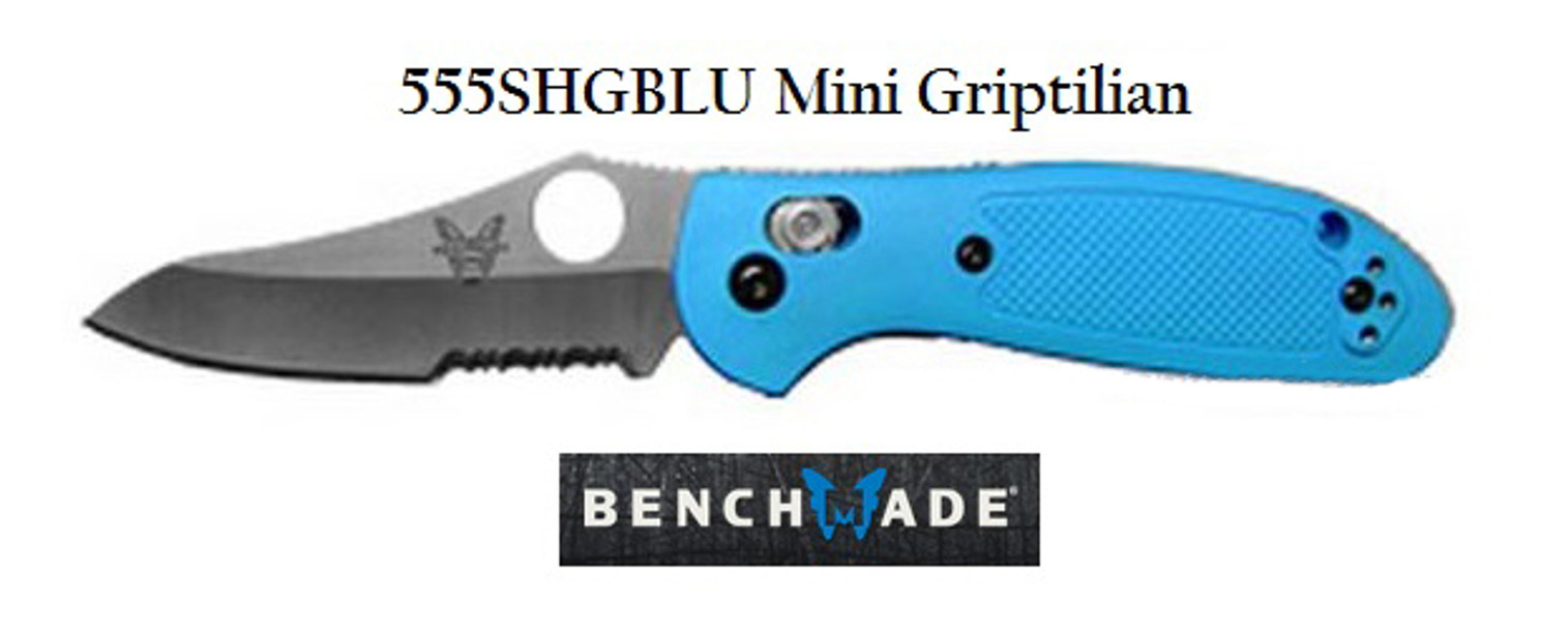 Benchmade 555SHGBLU Griptilian Mini Combo Edge Blue