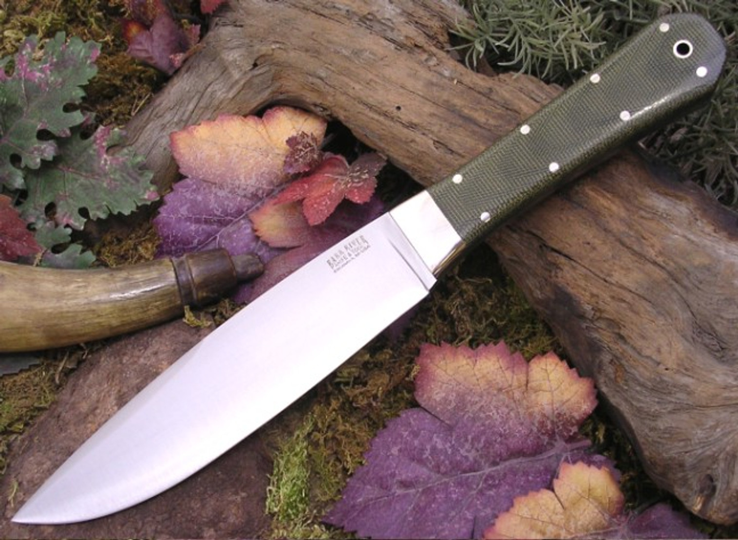 Bark River 141GMC Rogue - Green Canvas Micarta