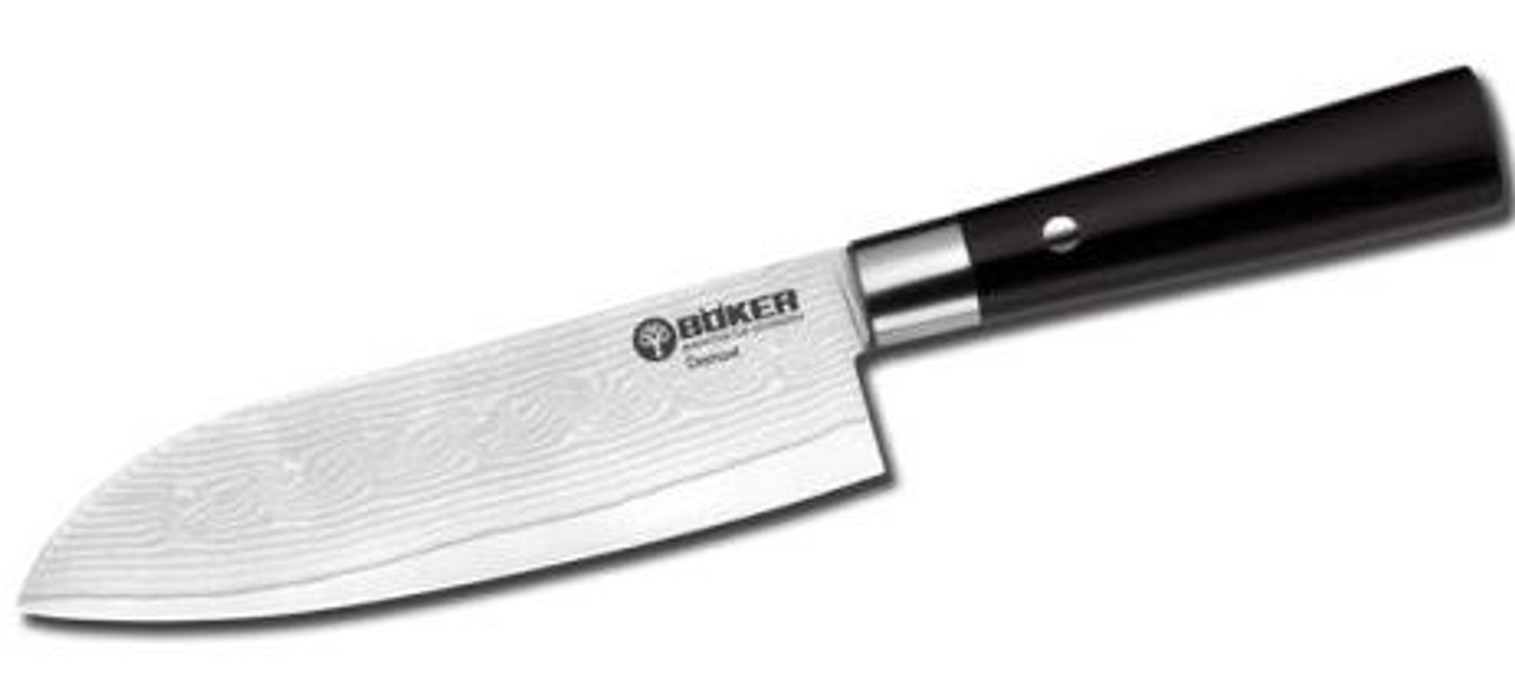 Boker Germany Kitchen Damascus Black VI Santoku