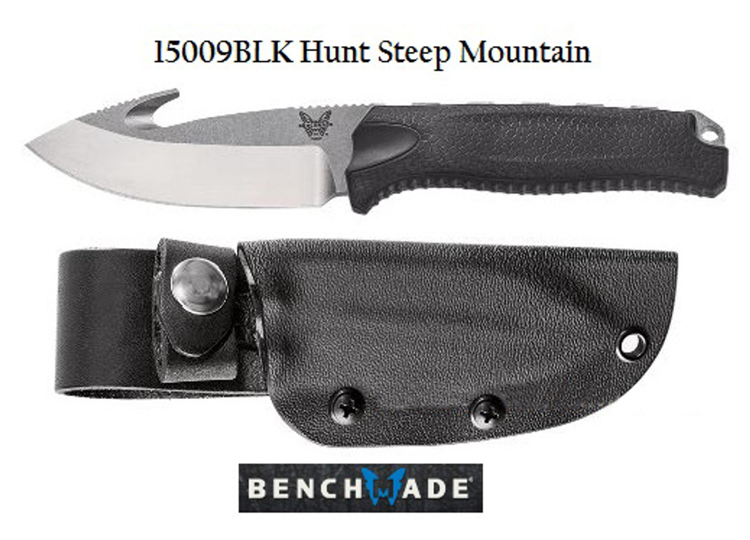Benchmade Hunt Steep Mountain w/ Hook - Black Handle 15009