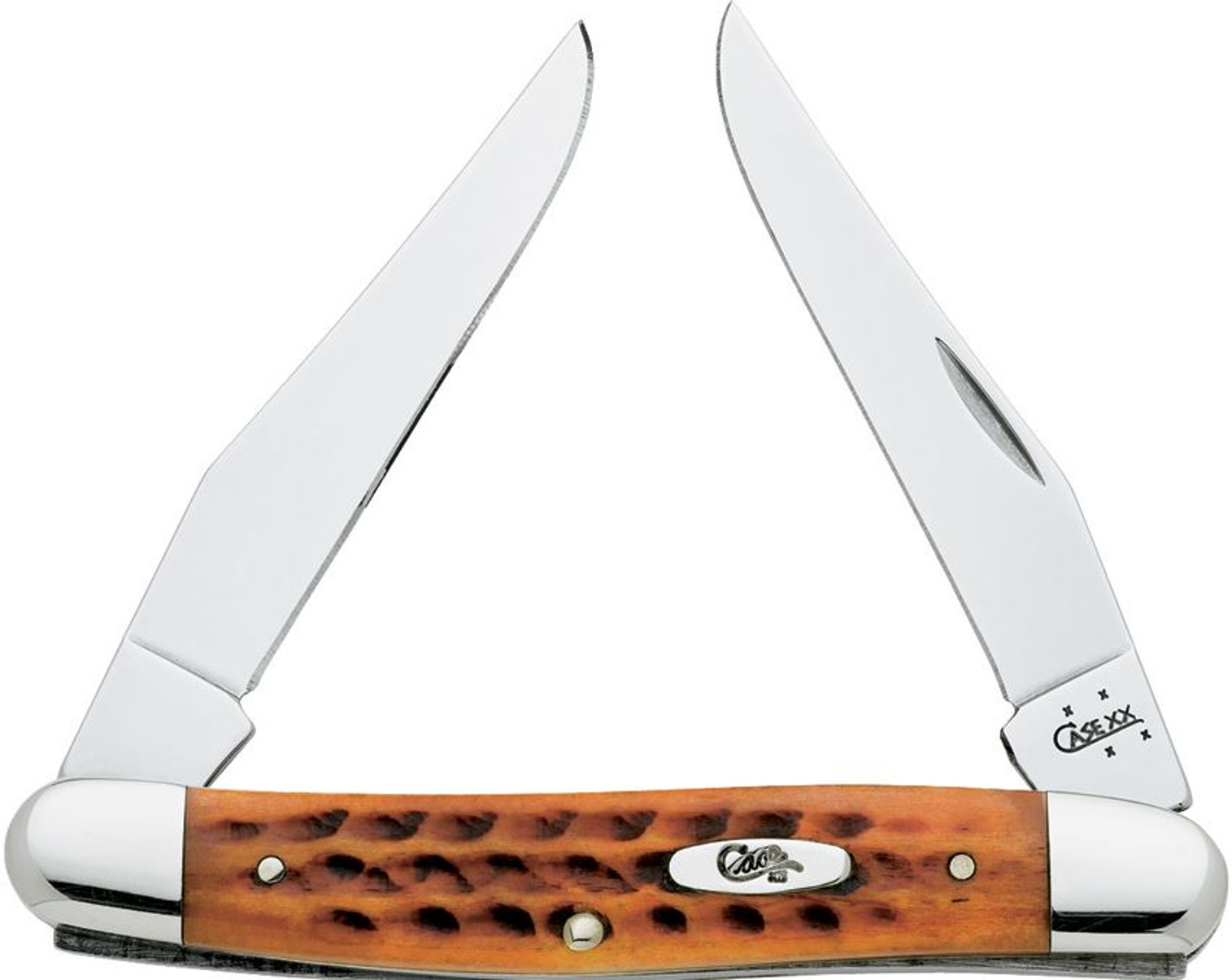 Case 7406 Muskrat - Harvest Orange Jigged Bone