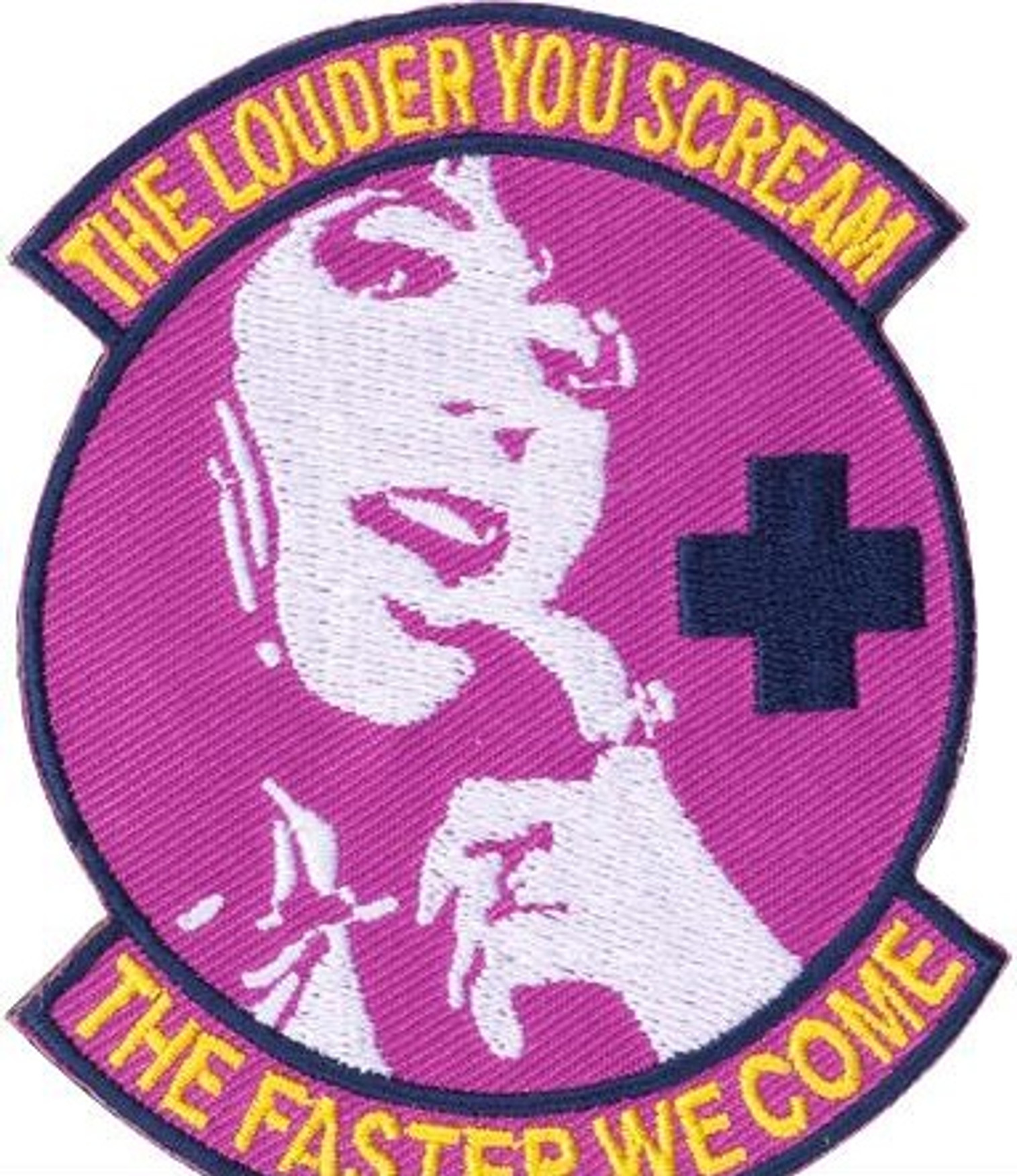 Matrix Hook & Loop IFF Patch - "Scream Faster" Medic Morale Patch - Pink