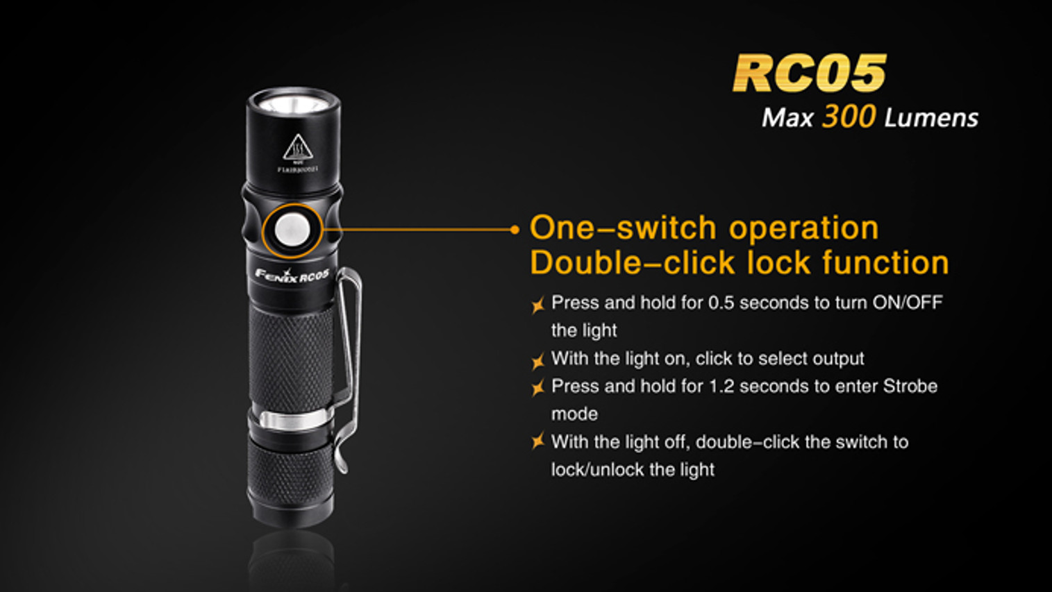 Fenix RC05 Rechargeable - 300 Lumenss