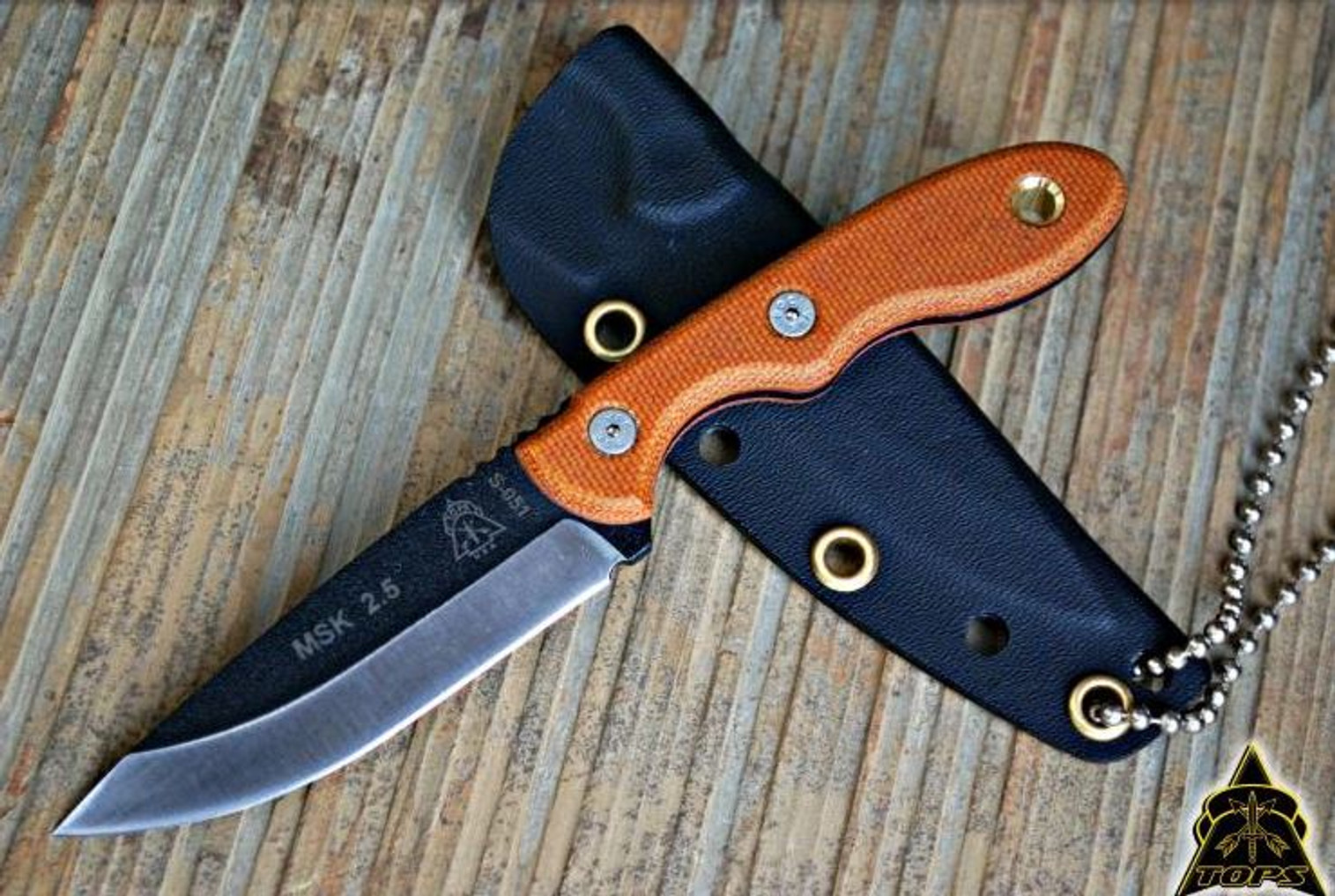 TOPS MSK2.5 Mini Scandi Knife 2.5 w/Kydex Sheath