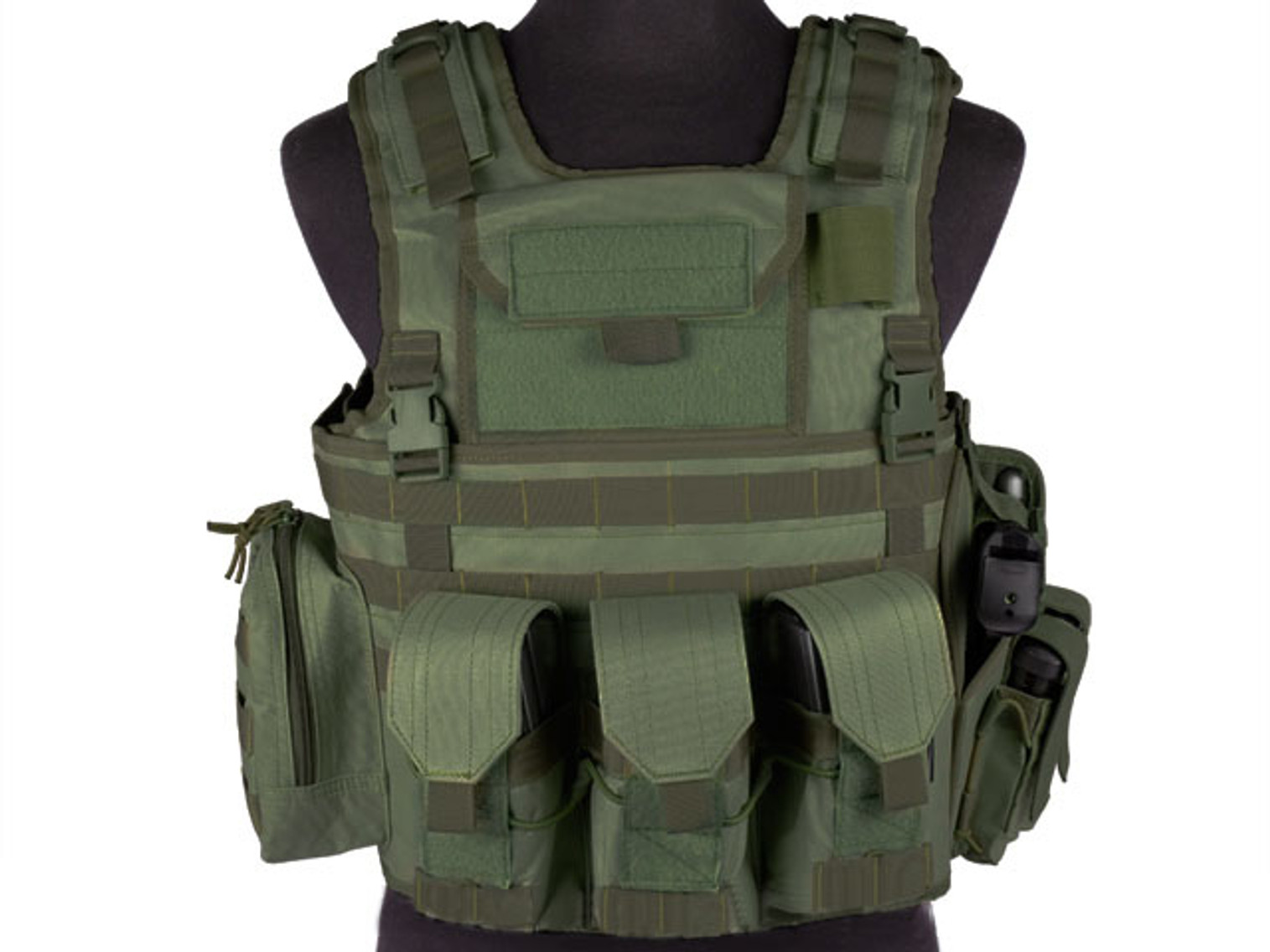 Matrix Variable Front Plate Vest w/ Integrated Pistol Holster - (OD Green)