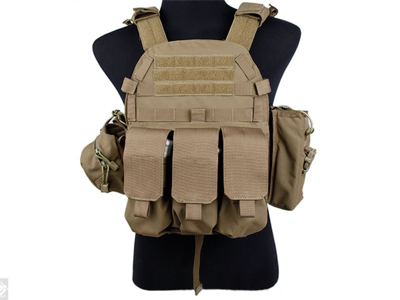 TMC Plate Carrier with 3 Pouches - Coyote Brown