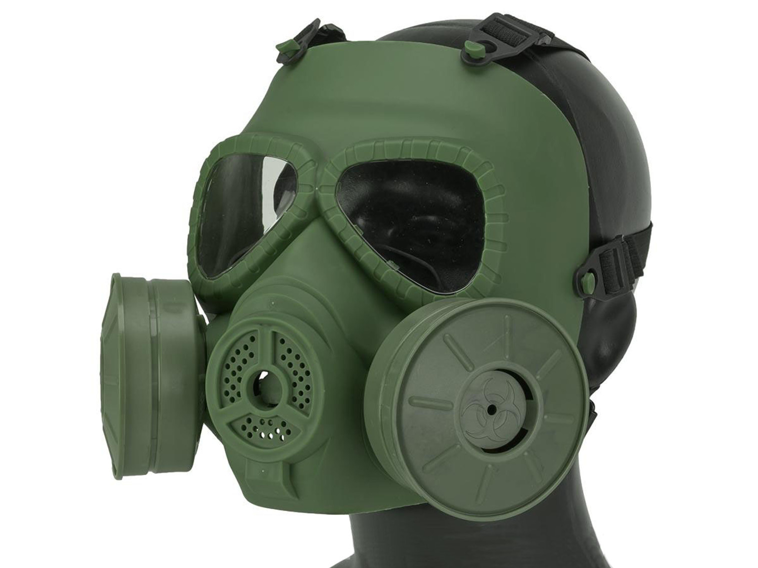 Matrix Mock Costume Gas Mask with Twin Fans - OD Green