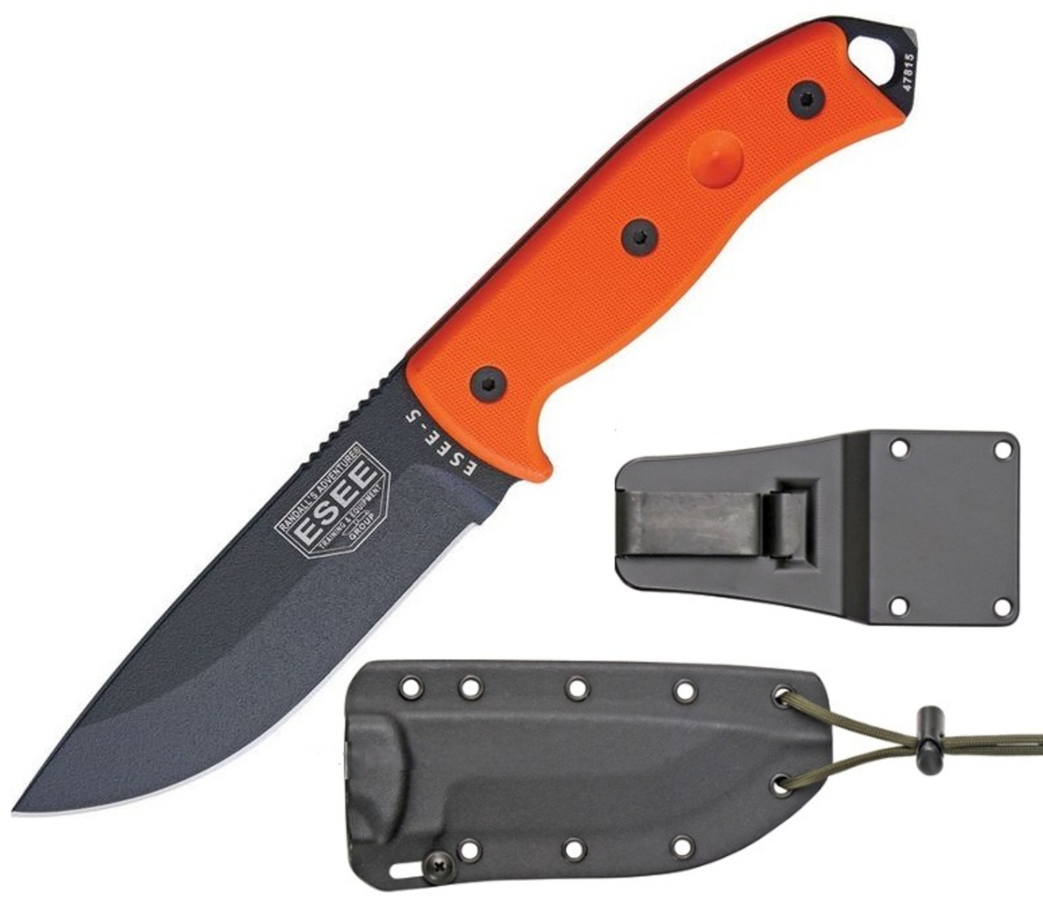 ESEE 5POR Black Plain Edge - Orange Handle
