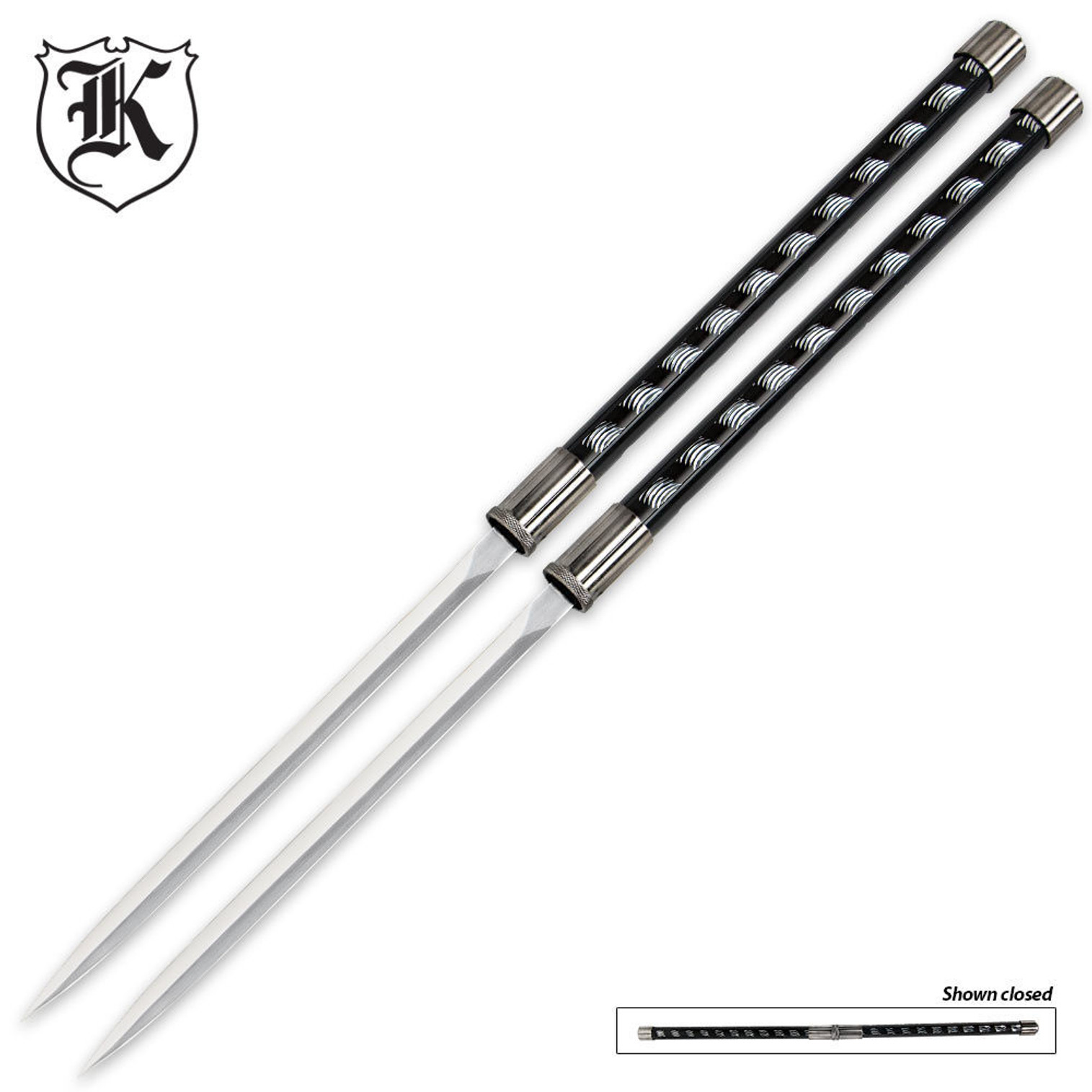 Two Piece Twin Ninja Sword Stick Set