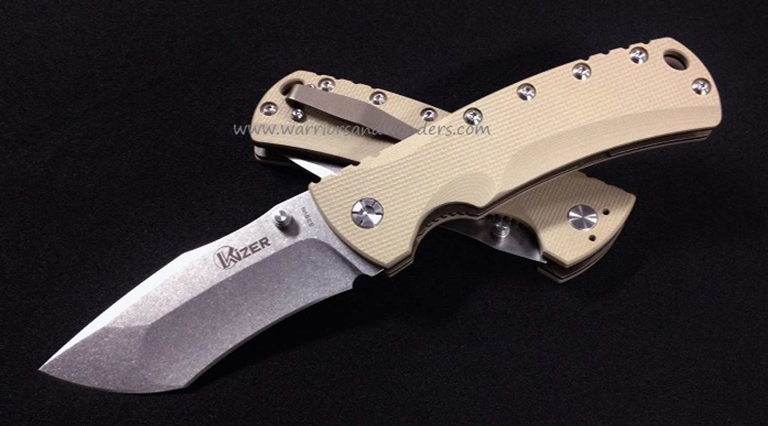 Kizer Cutlery 5414A3 Folder S35VN - Tan G-10 Handle