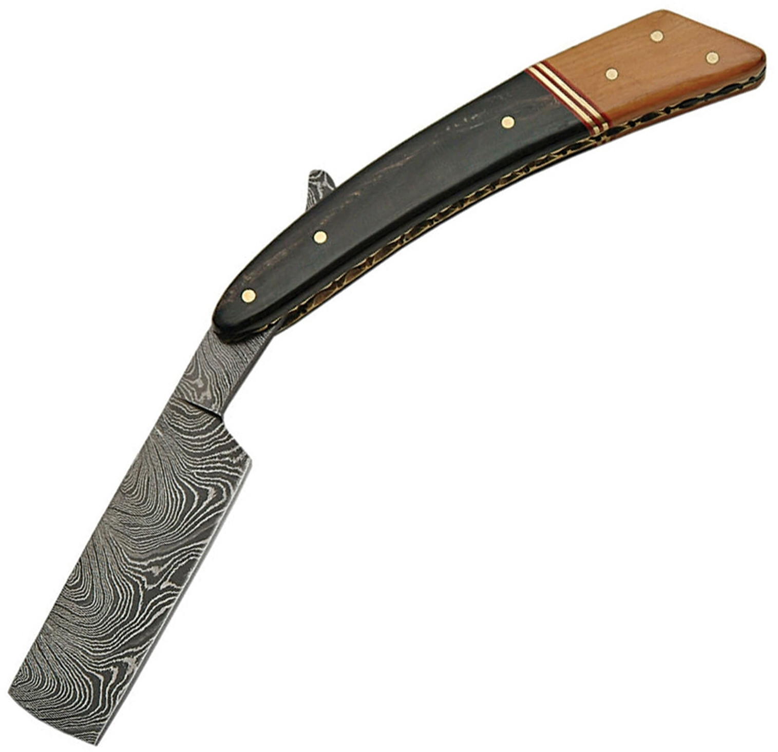 Damascus 1116WN Walnut & Horn Razor Knife