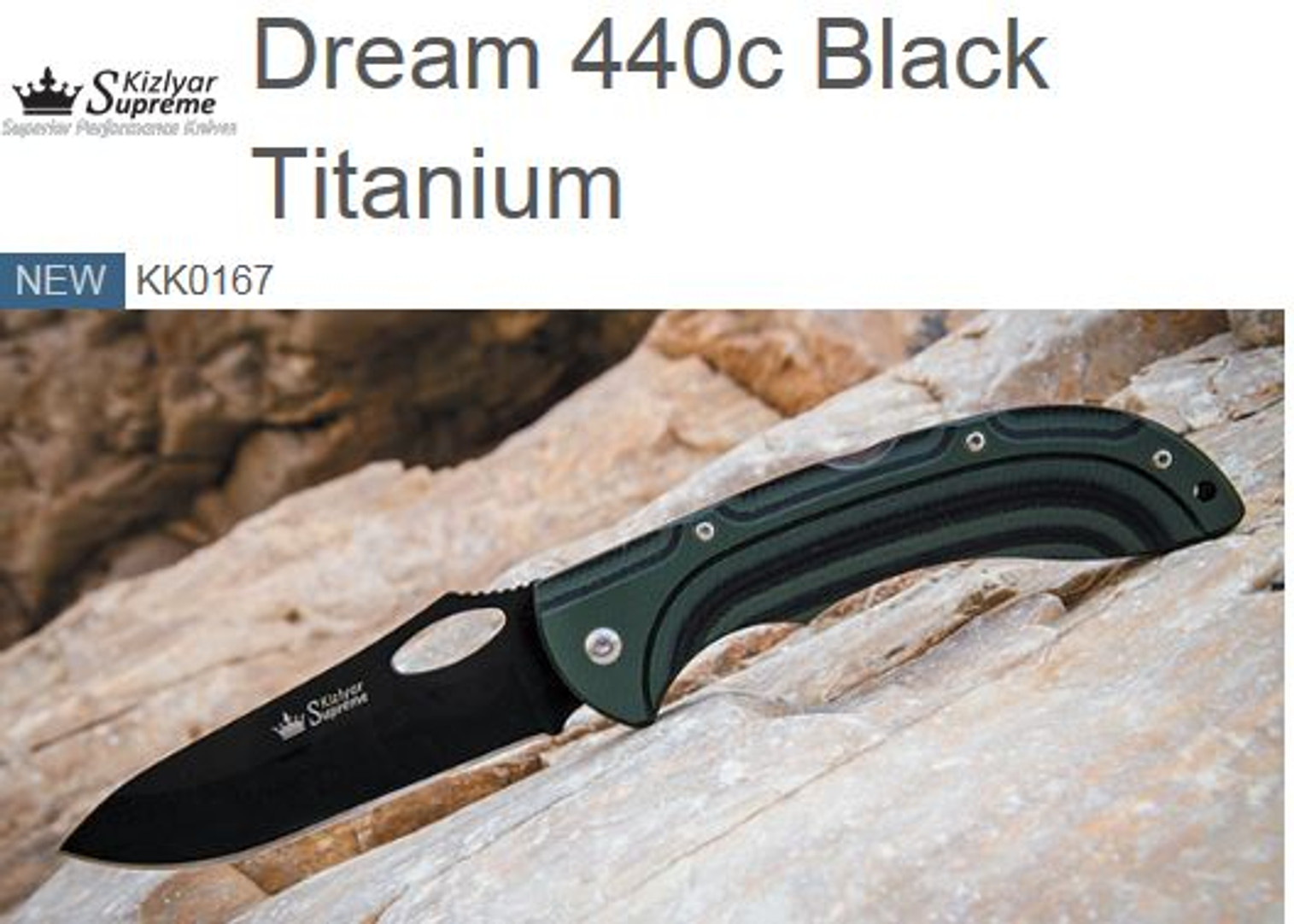 Kizlyar KK0167 Dream 440C Black 4" Folder