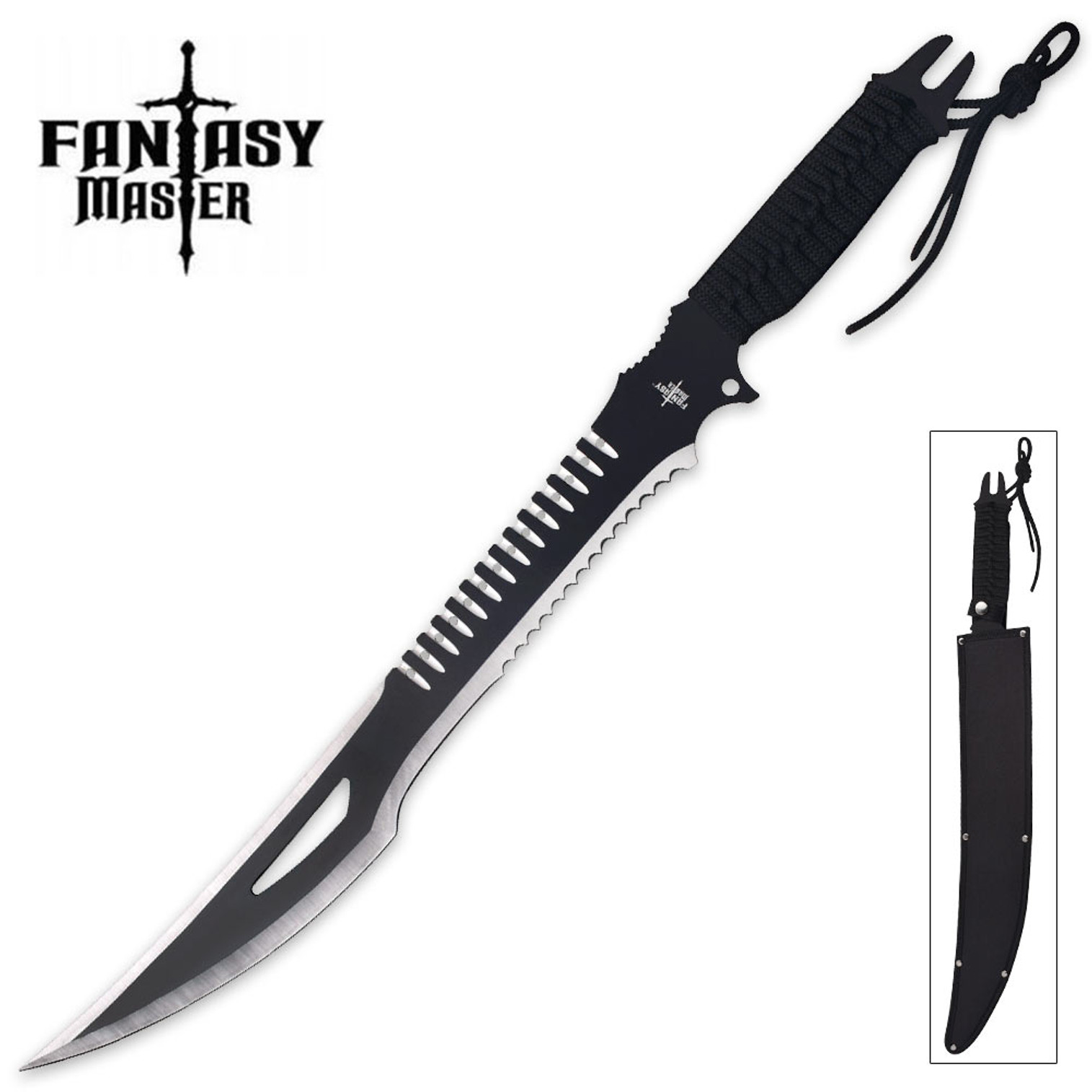 Fantasy Master Two-Tone Black Satin Fantasy Blade w/ Nylon Sheath