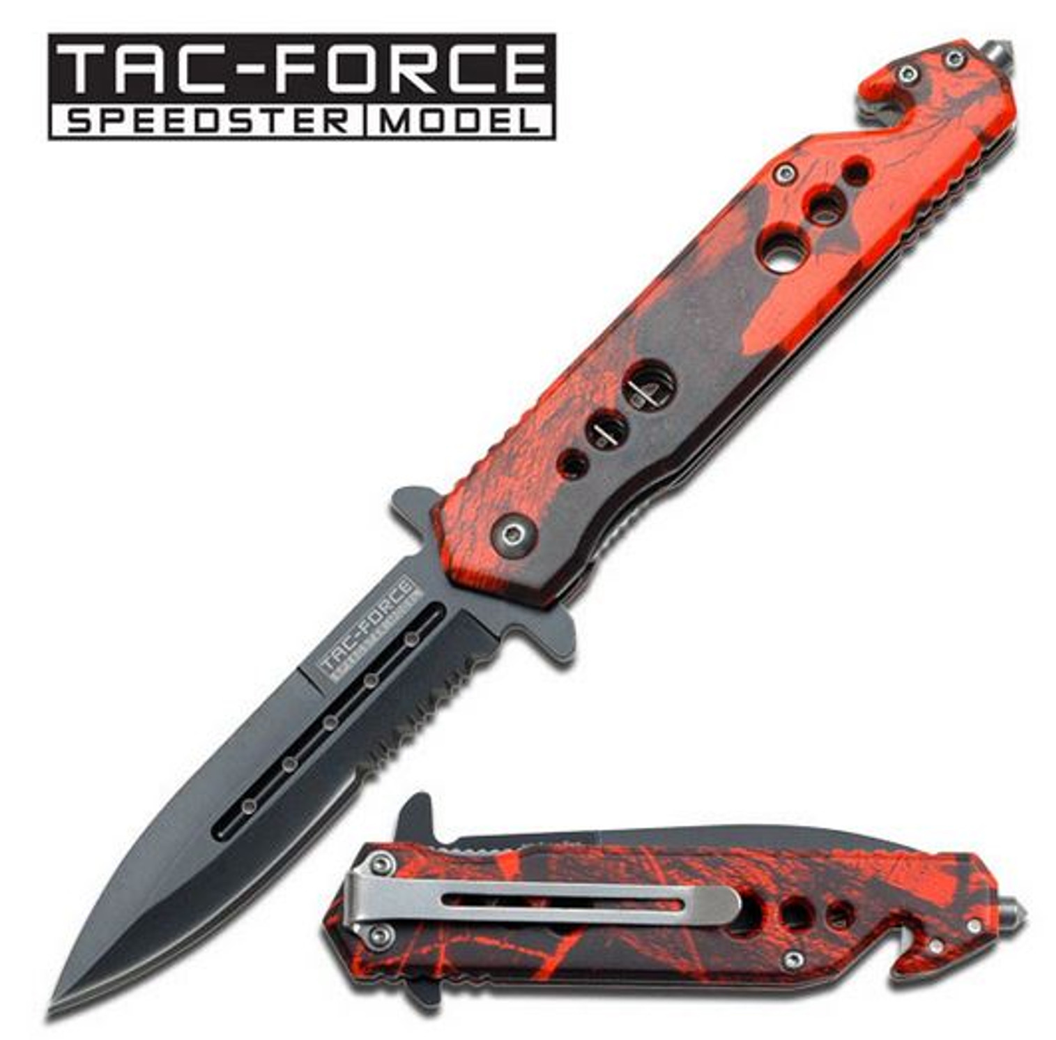 Tac Force 716RC Red Camo Folder Assisted Open