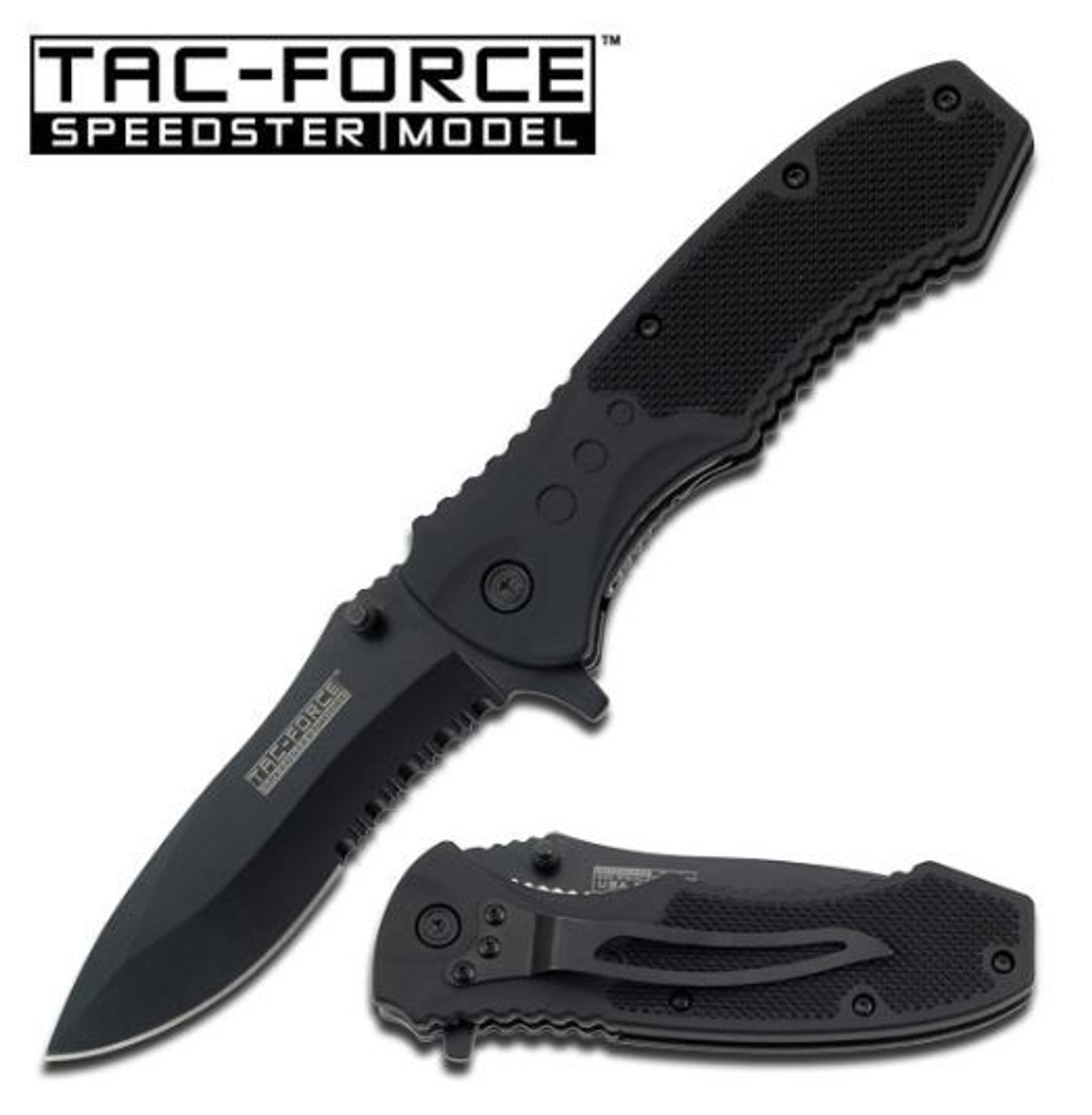 Tac Force 800BK All Black Folder - Assisted