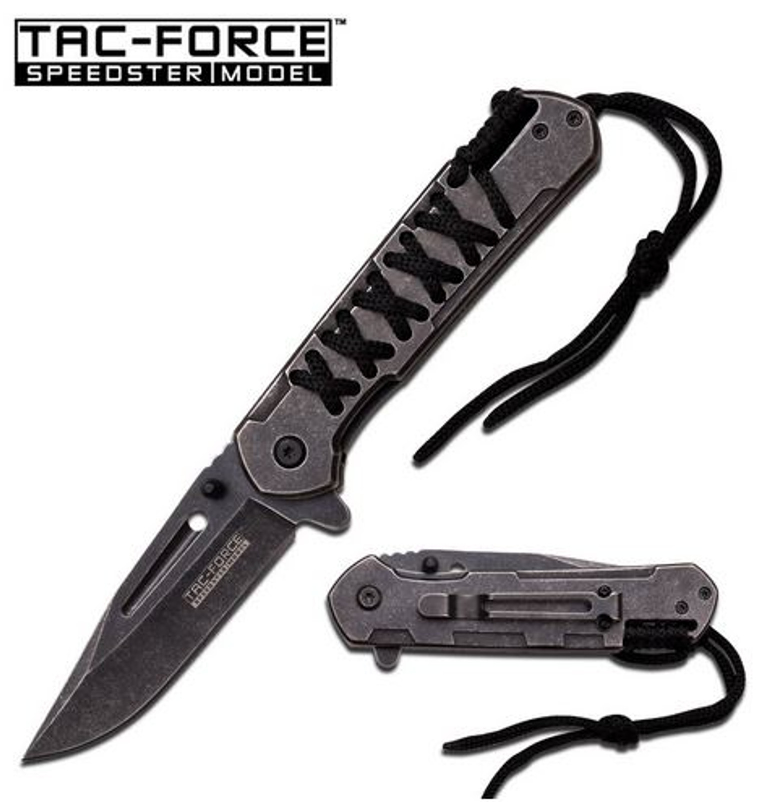 Tac Force 872BK Laced-Up Assisted Open - Black