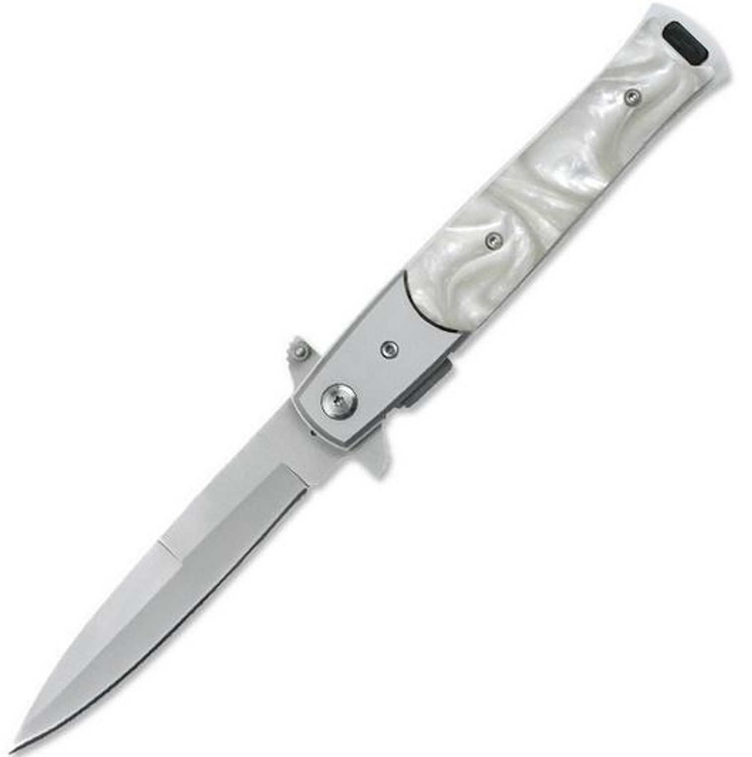 Tac Force TF428S Satin 3.5" Blade Faux MOP White A/O
