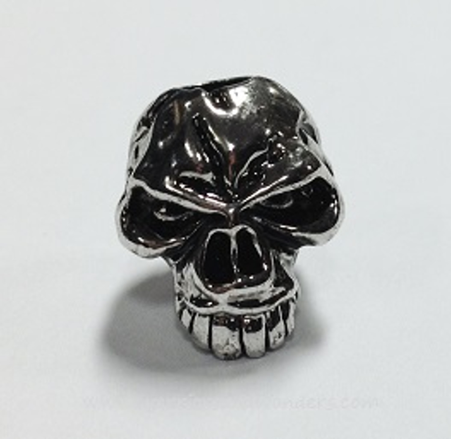 Schmuckatelli Co. Emerson Skull Bead - Antique Finish Rhodium