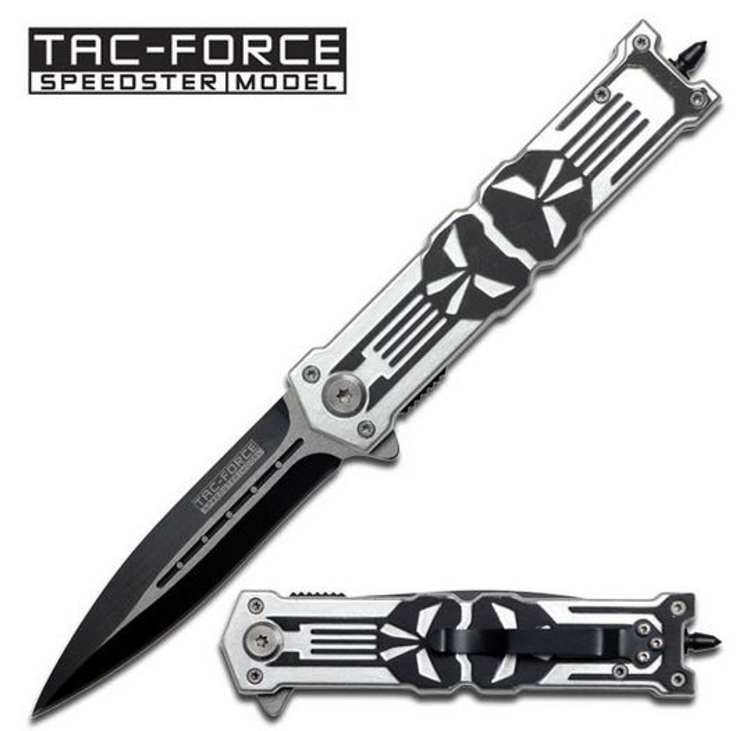 Tac Force TF592SB Skull Reflections Silver