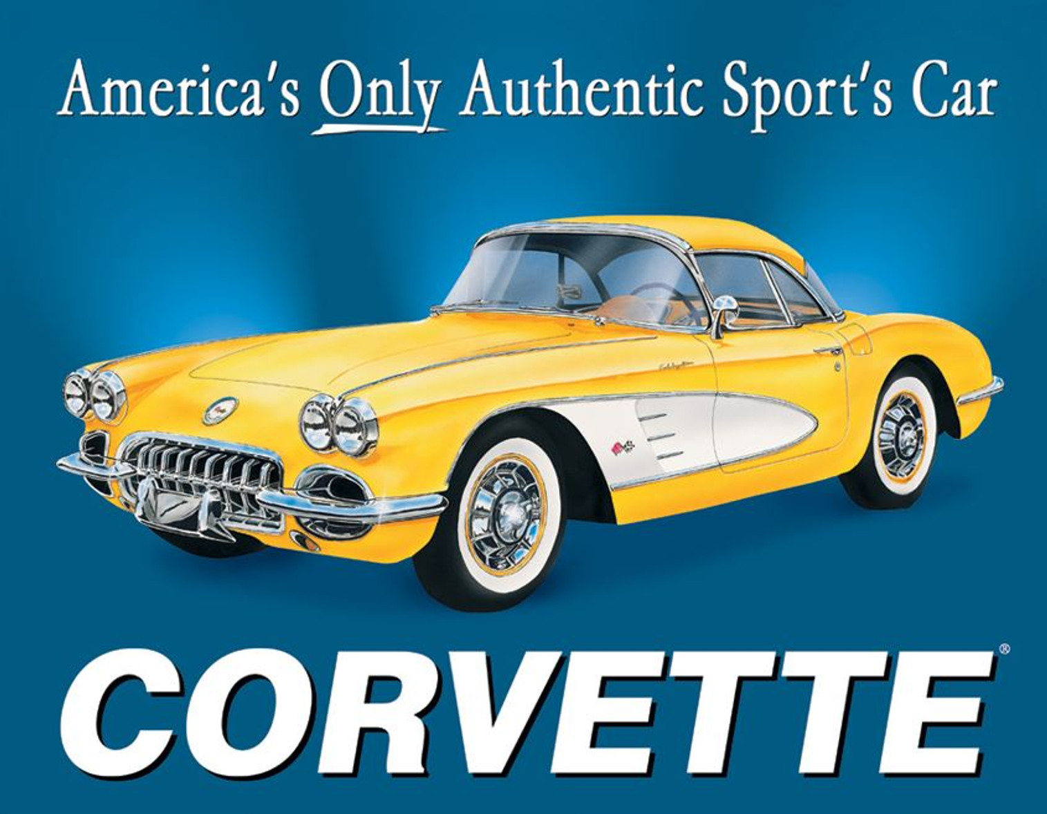 Tin Sign 0720 Chevy '58 Corvette
