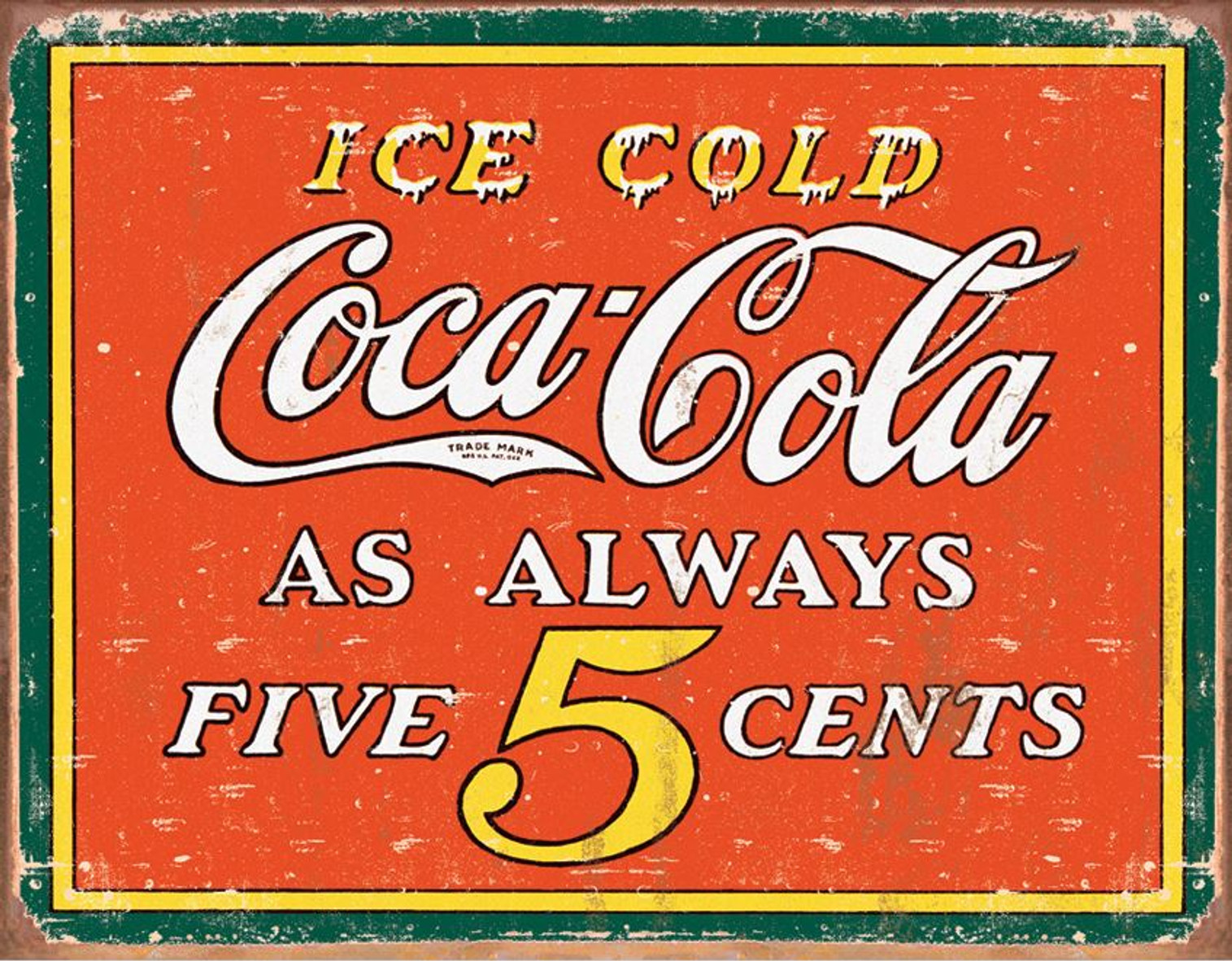 Tin Sign 1471 Coke - Always Five Cents